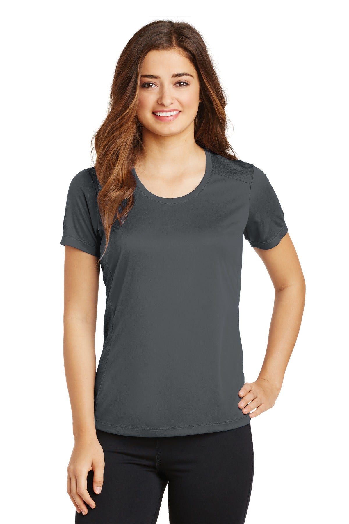 Sport-Tek Ladies PosiCharge Elevate Scoop Neck Tee. LST380