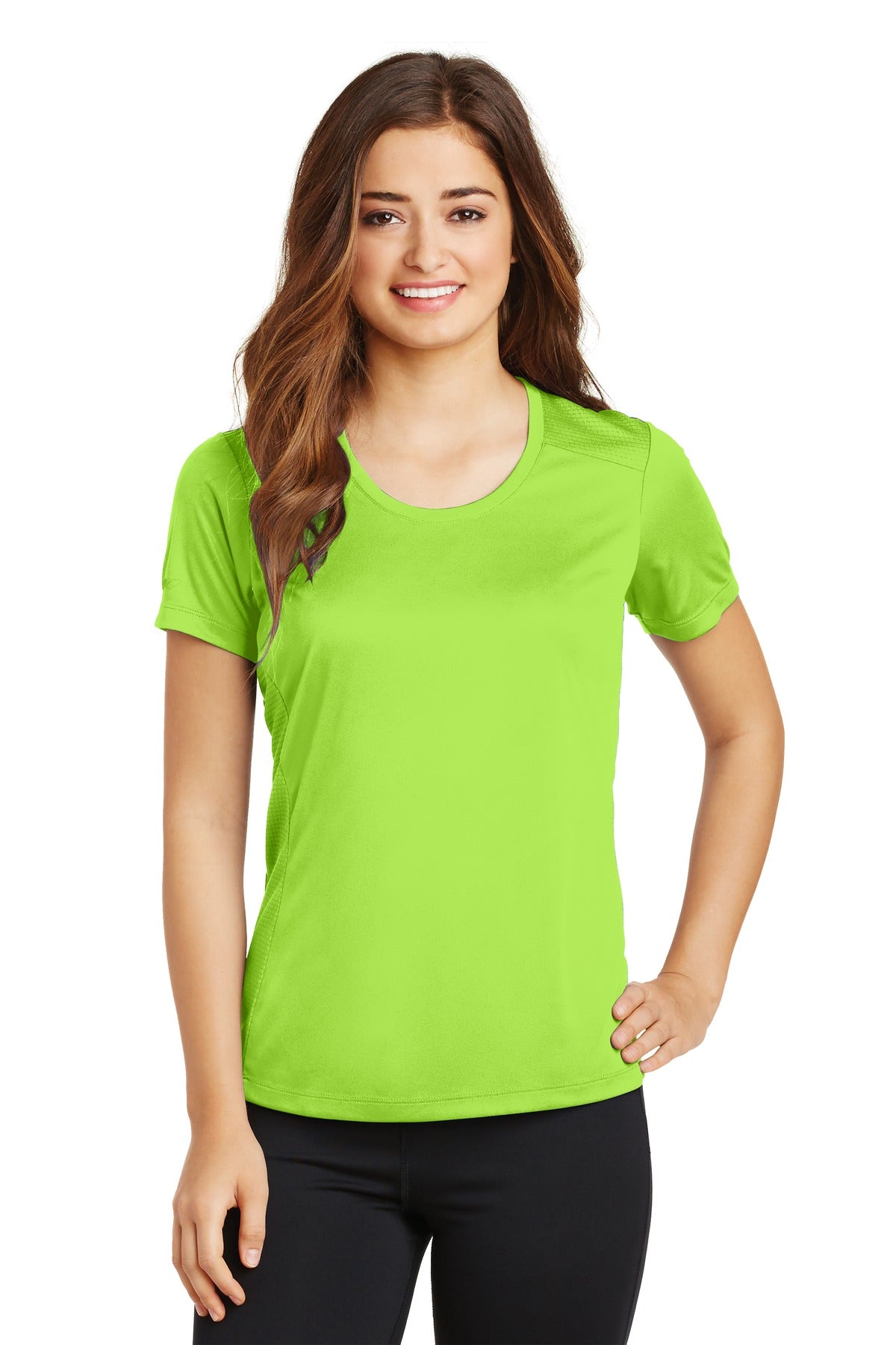 Sport-Tek Ladies PosiCharge Elevate Scoop Neck Tee. LST380