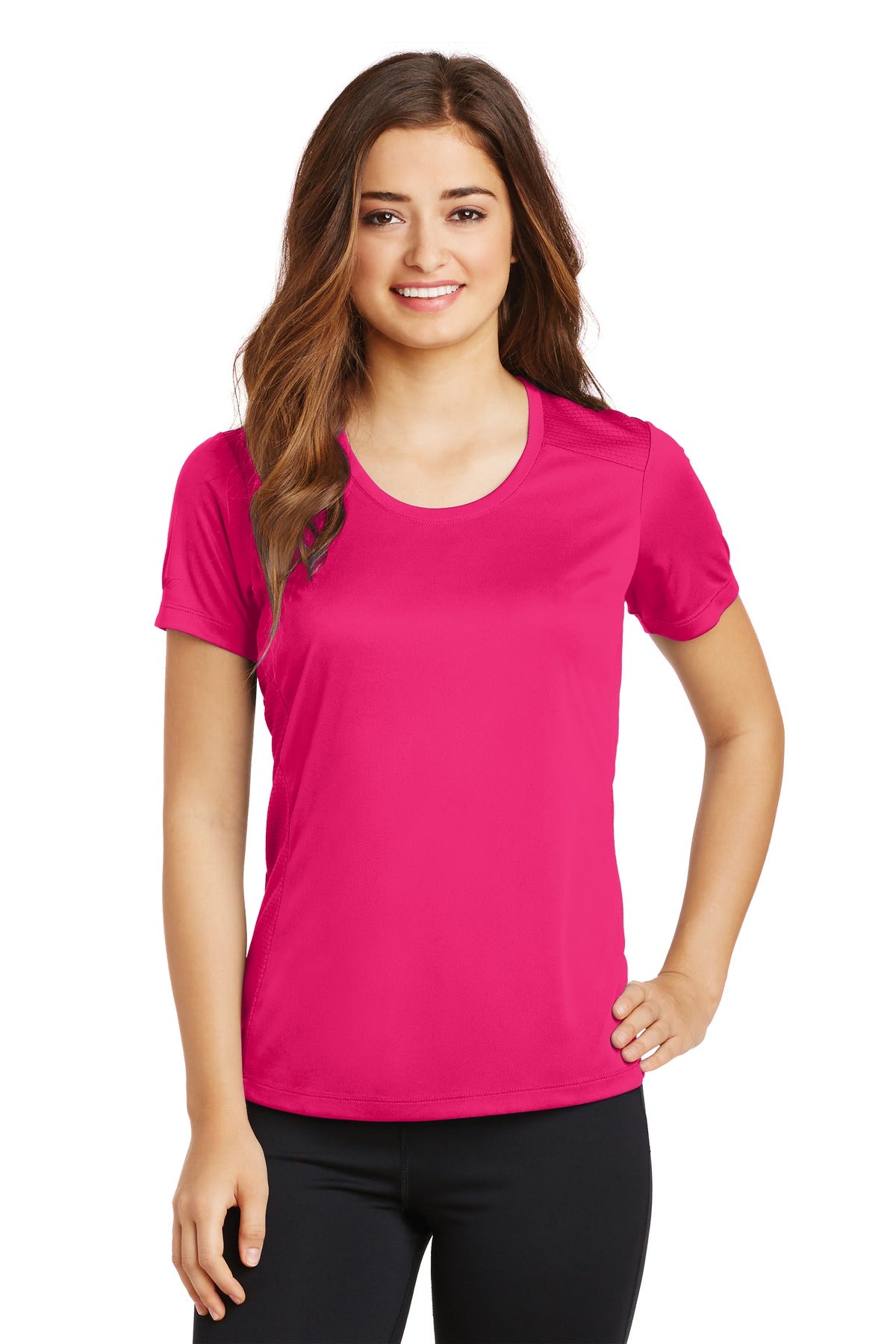 Sport-Tek Ladies PosiCharge Elevate Scoop Neck Tee. LST380