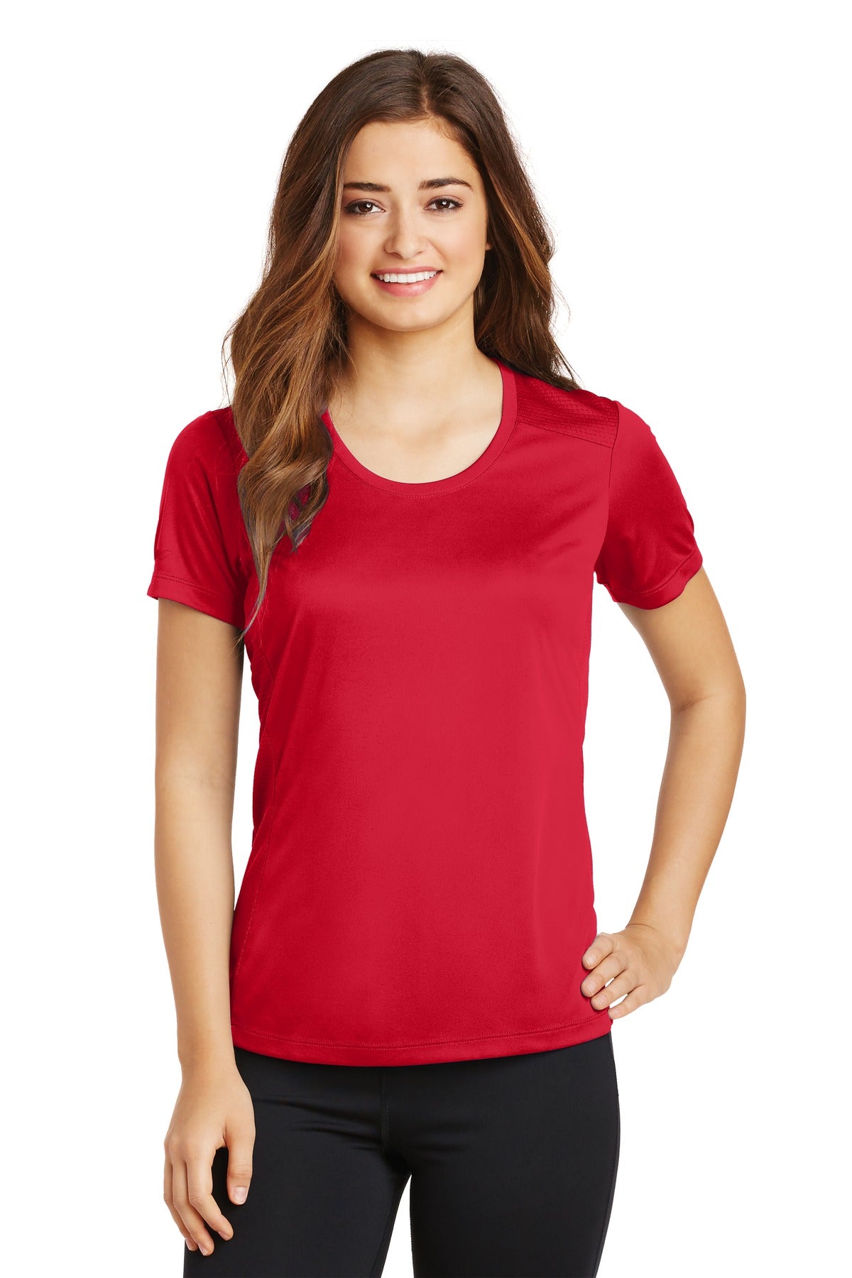 Sport-Tek Ladies PosiCharge Elevate Scoop Neck Tee. LST380