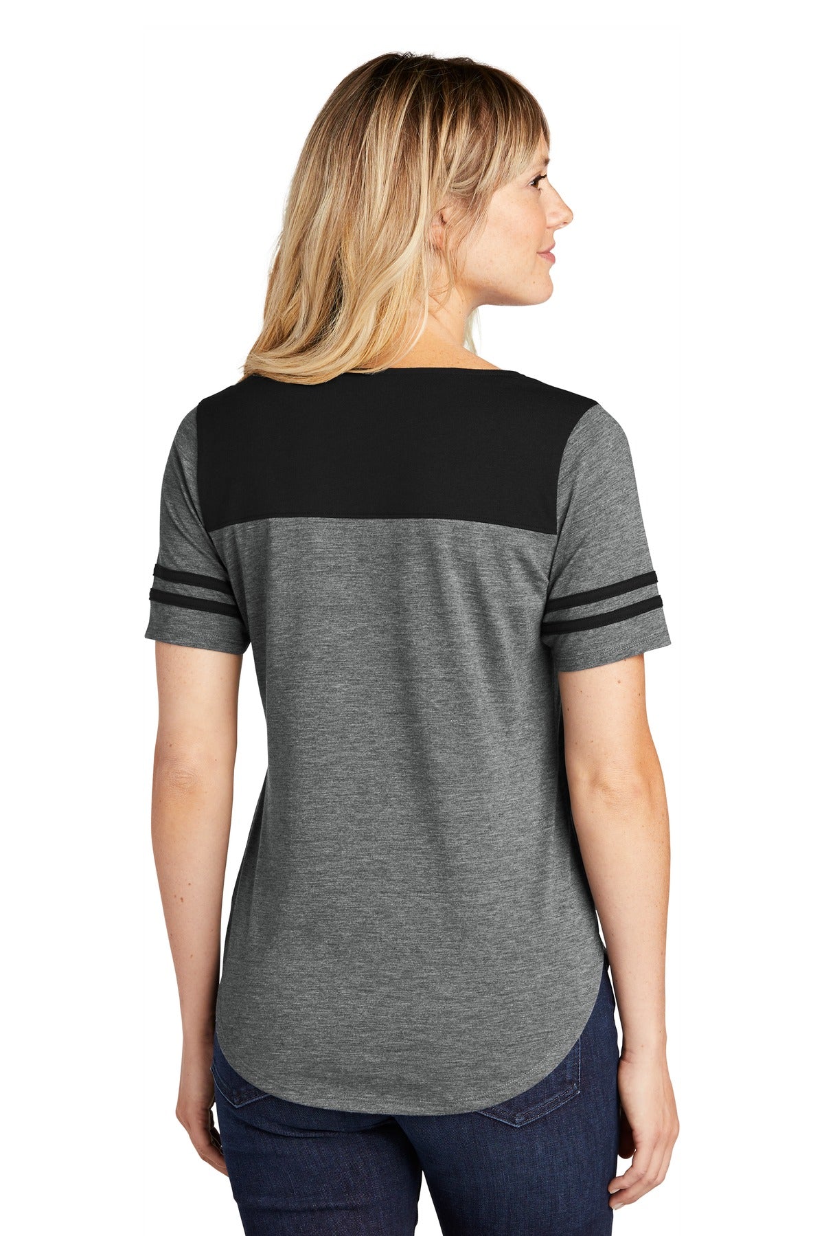 Sport-Tek Ladies PosiCharge Tri-Blend Wicking Fan Tee. LST403