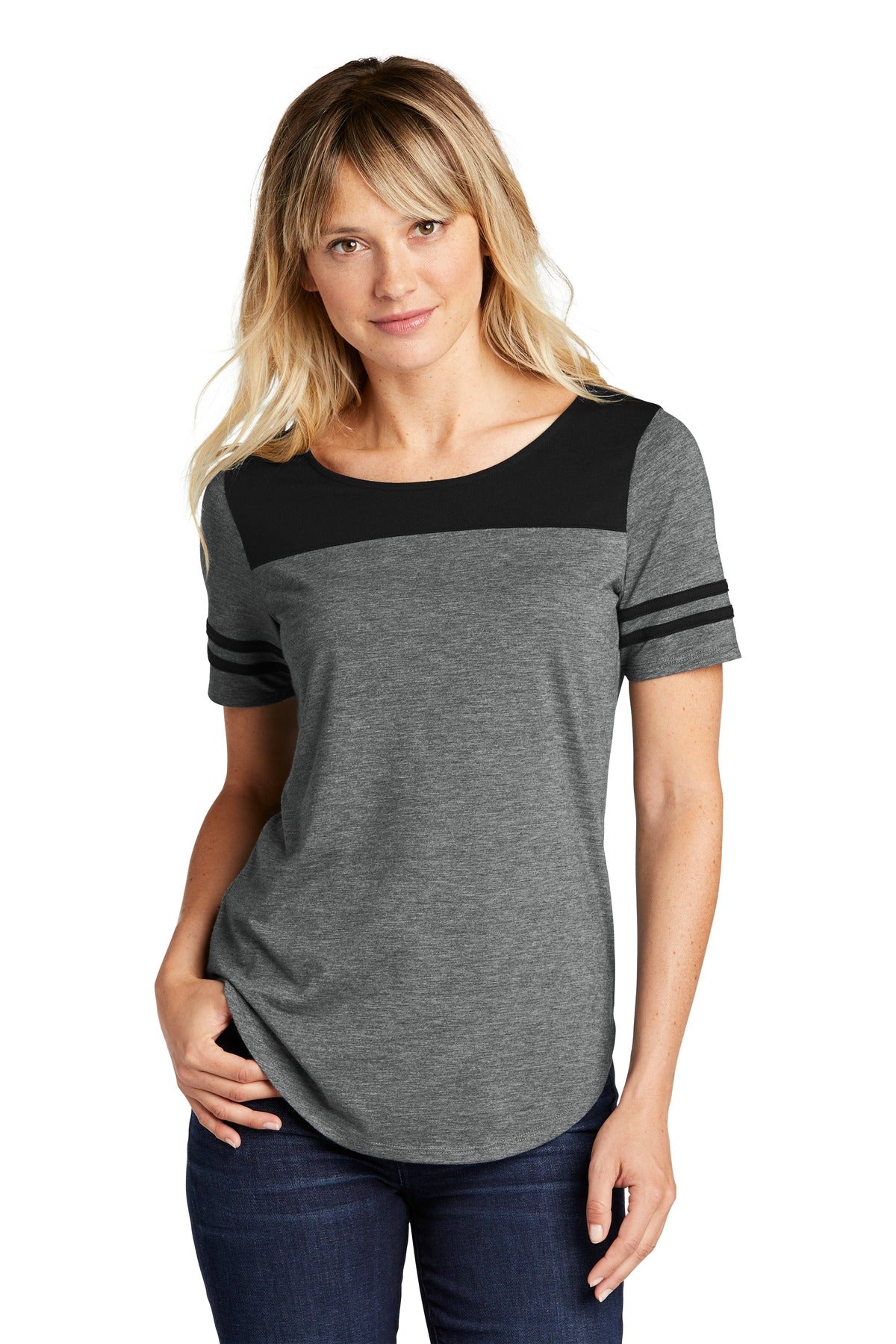 Sport-Tek Ladies PosiCharge Tri-Blend Wicking Fan Tee. LST403