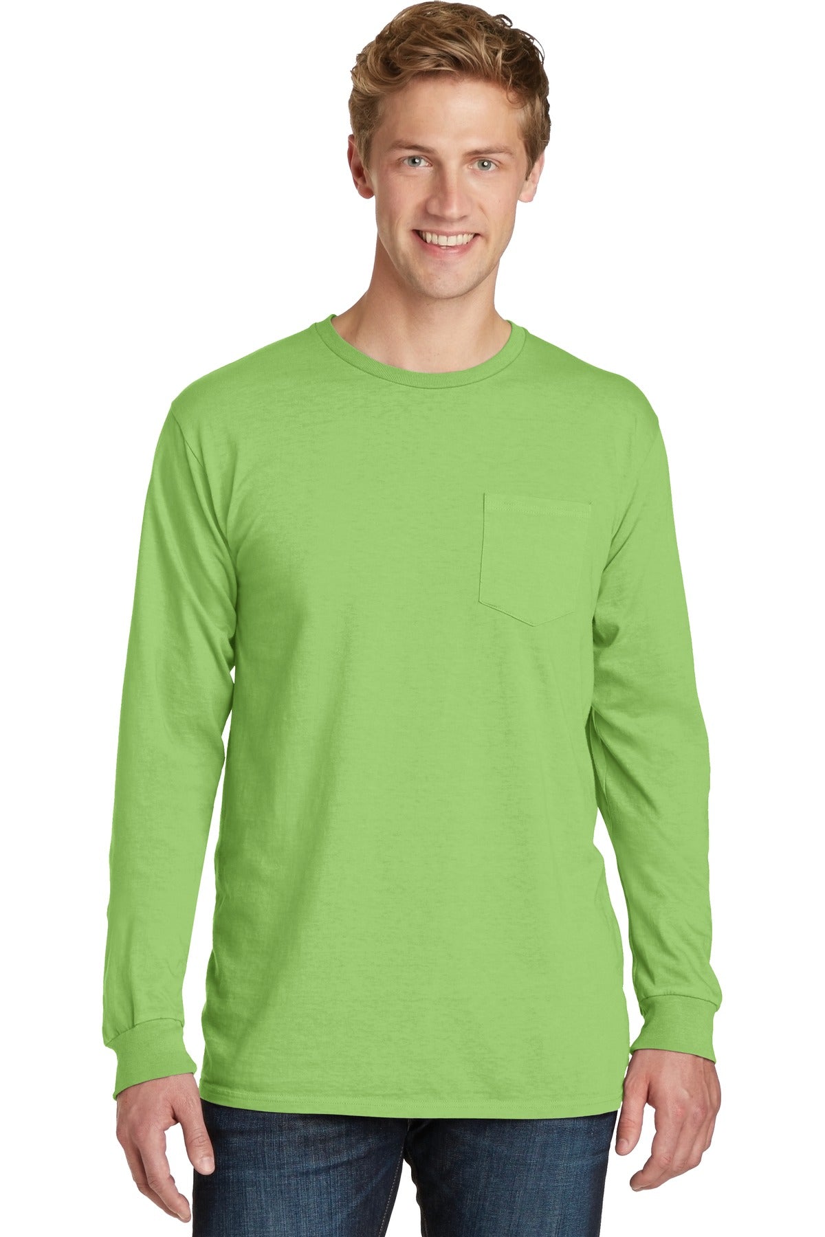 Port & Company Beach Wash Garment-Dyed Long Sleeve Pocket Tee PC099LSP
