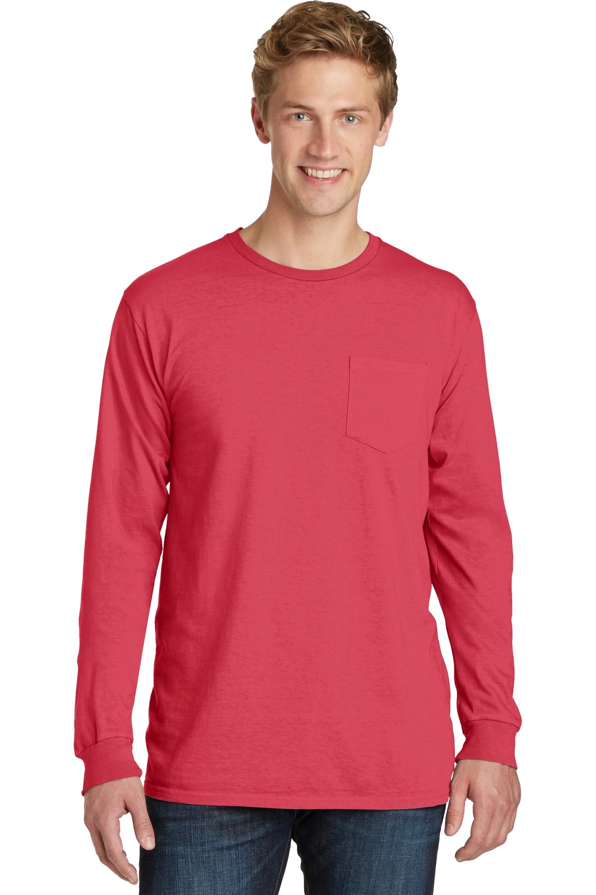Port & Company Beach Wash Garment-Dyed Long Sleeve Pocket Tee PC099LSP