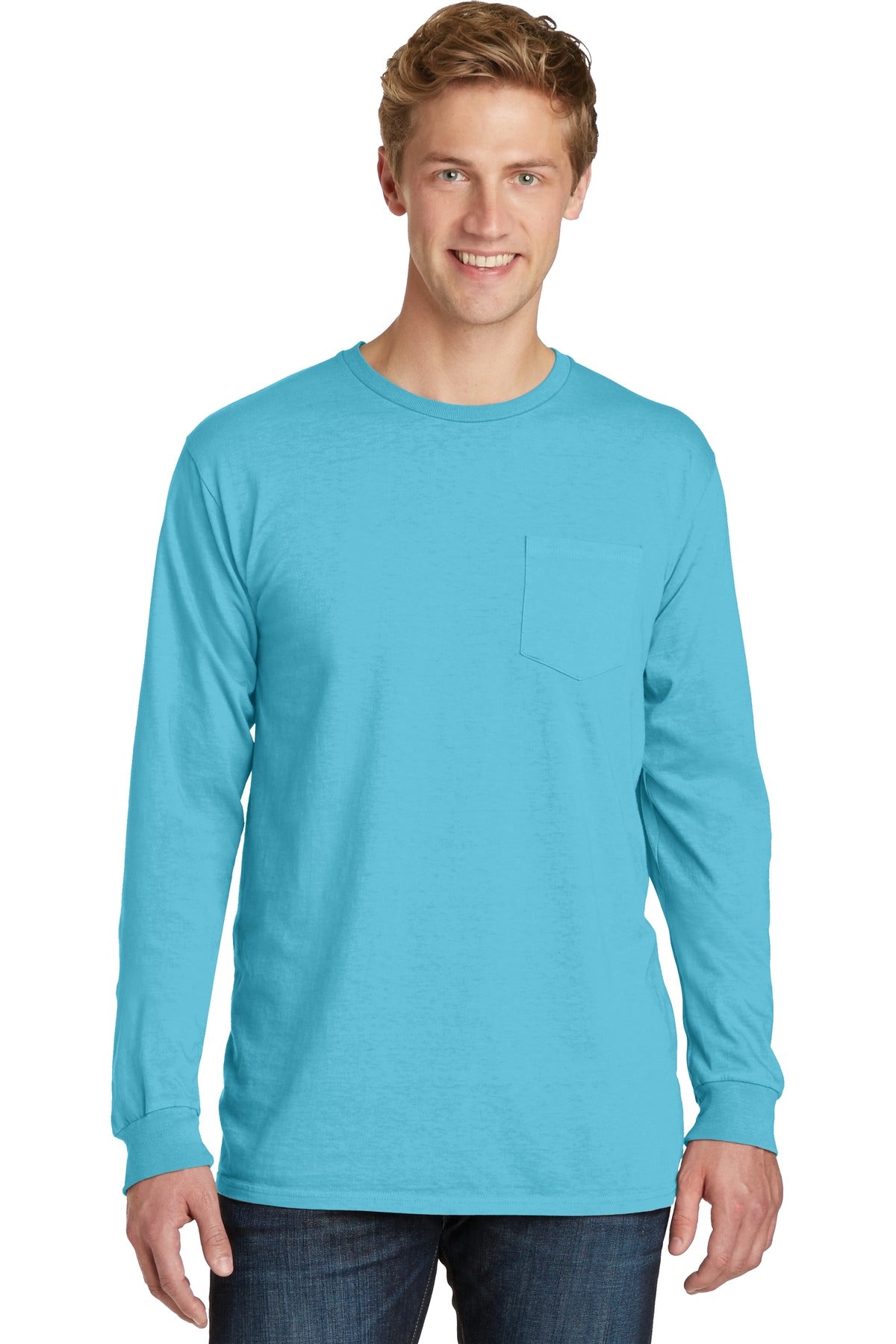 Port & Company Beach Wash Garment-Dyed Long Sleeve Pocket Tee PC099LSP