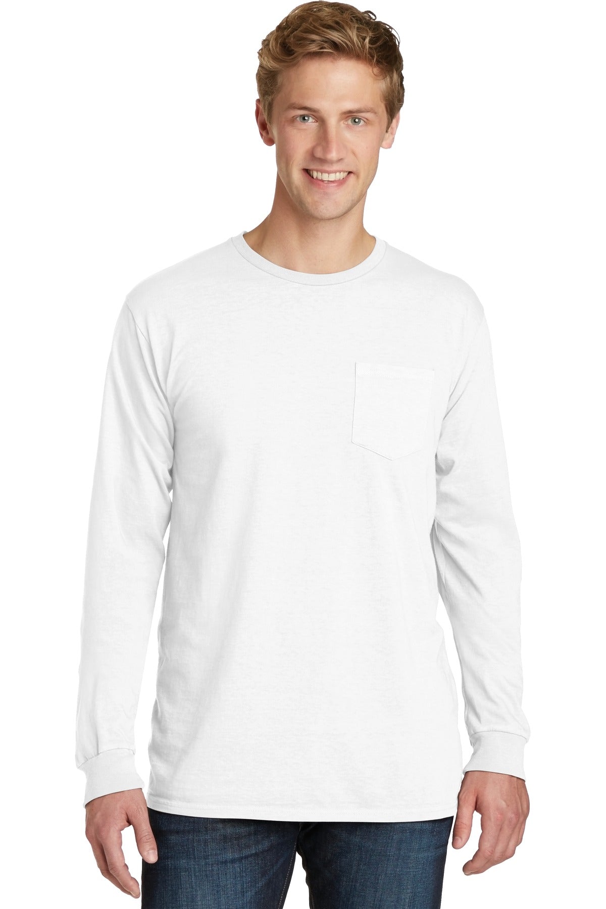 Port & Company Beach Wash Garment-Dyed Long Sleeve Pocket Tee PC099LSP