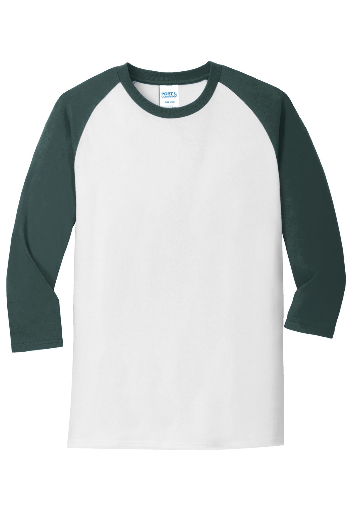Port & Company Core Blend 3/4-Sleeve Raglan Tee. PC55RS