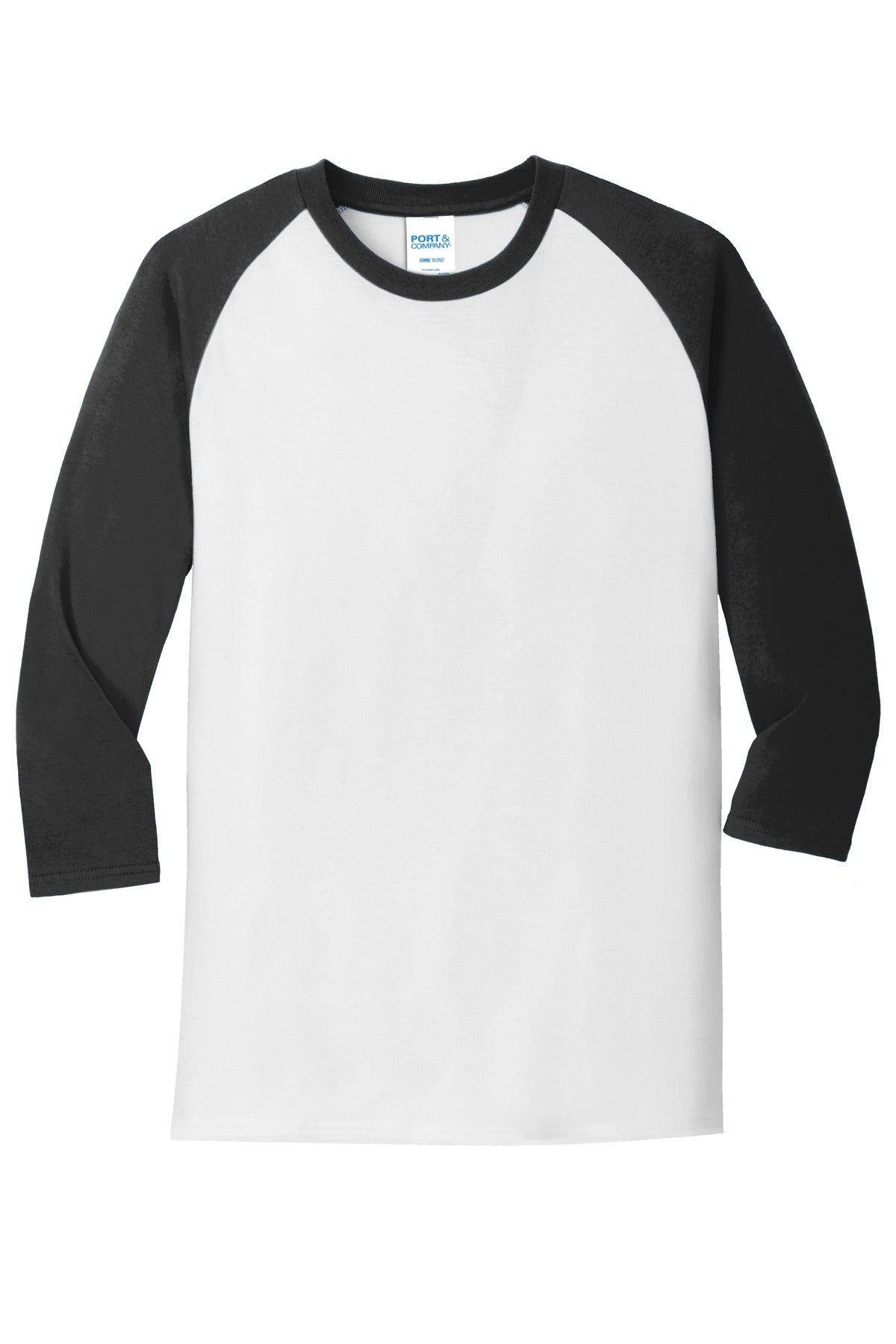 Port & Company Core Blend 3/4-Sleeve Raglan Tee. PC55RS