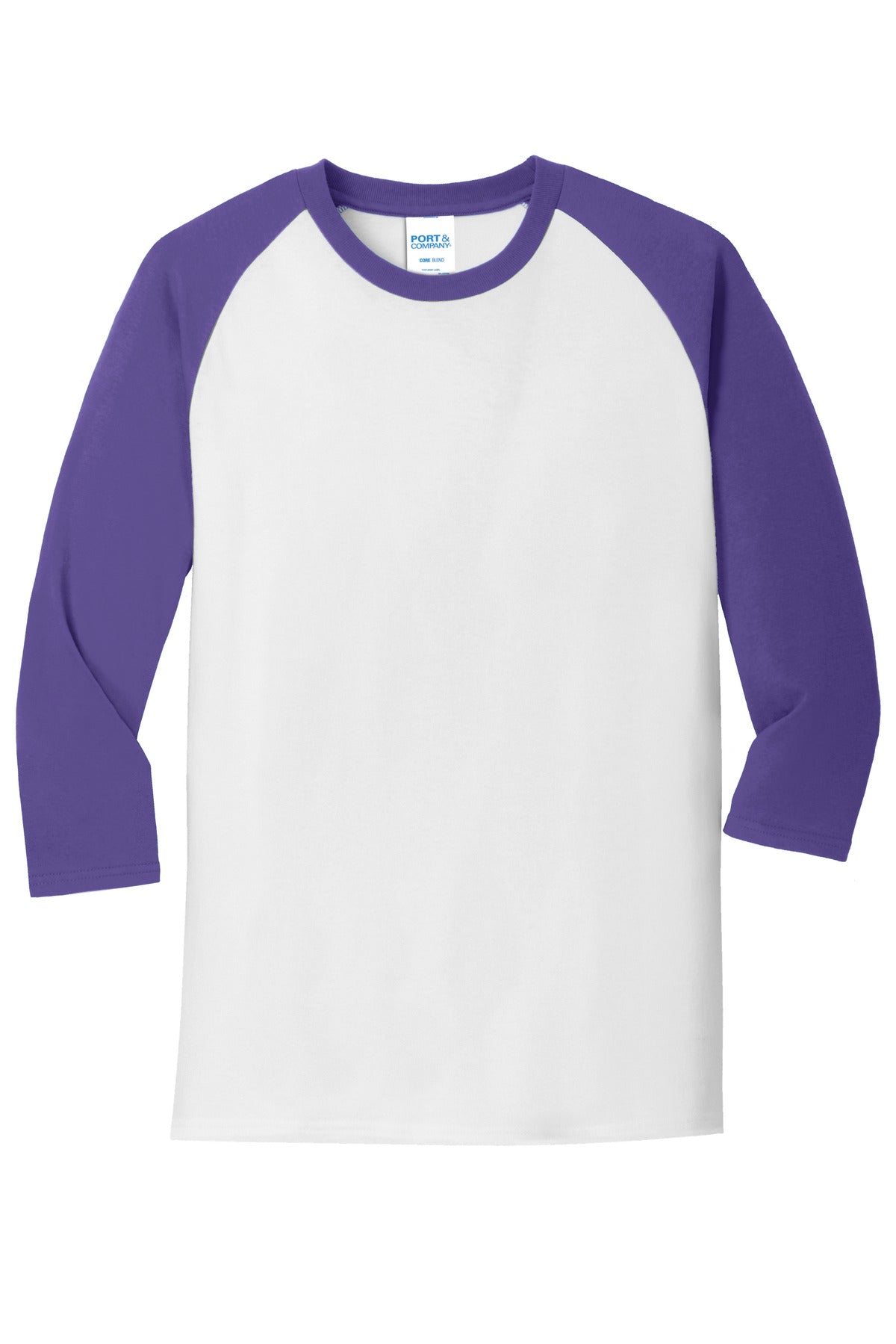 Port & Company Core Blend 3/4-Sleeve Raglan Tee. PC55RS