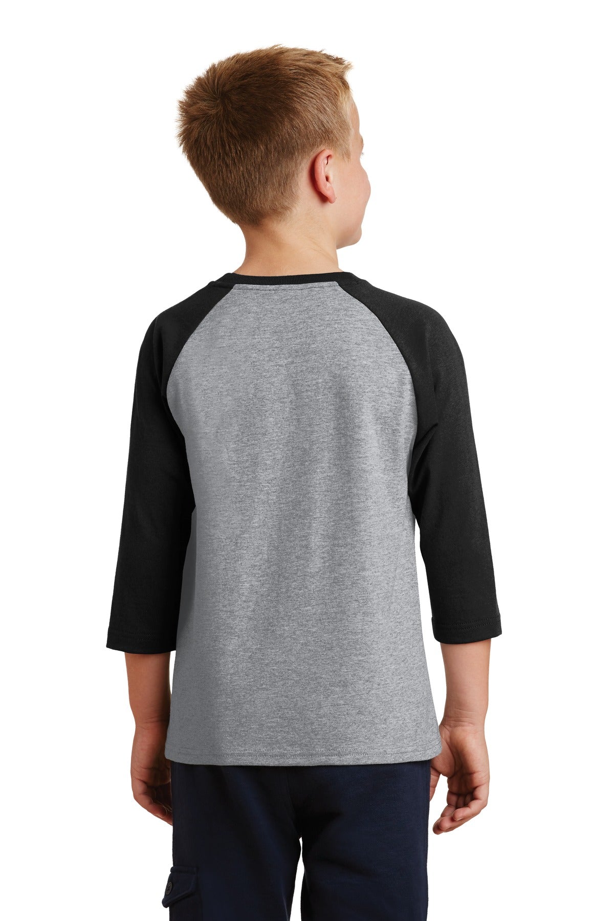Port & Company Youth Core Blend 3/4-Sleeve Raglan Tee. PC55YRS