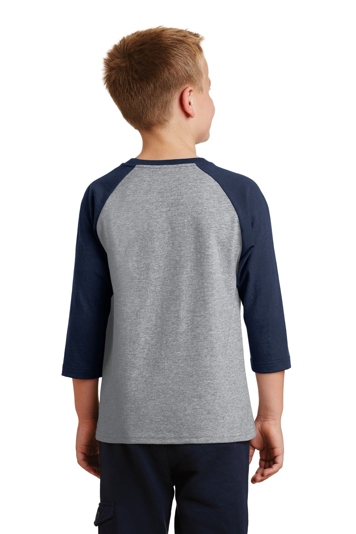 Port & Company Youth Core Blend 3/4-Sleeve Raglan Tee. PC55YRS