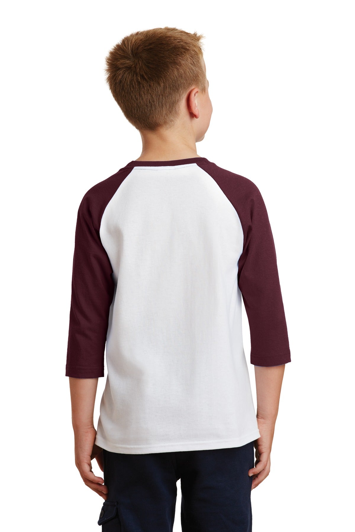 Port & Company Youth Core Blend 3/4-Sleeve Raglan Tee. PC55YRS