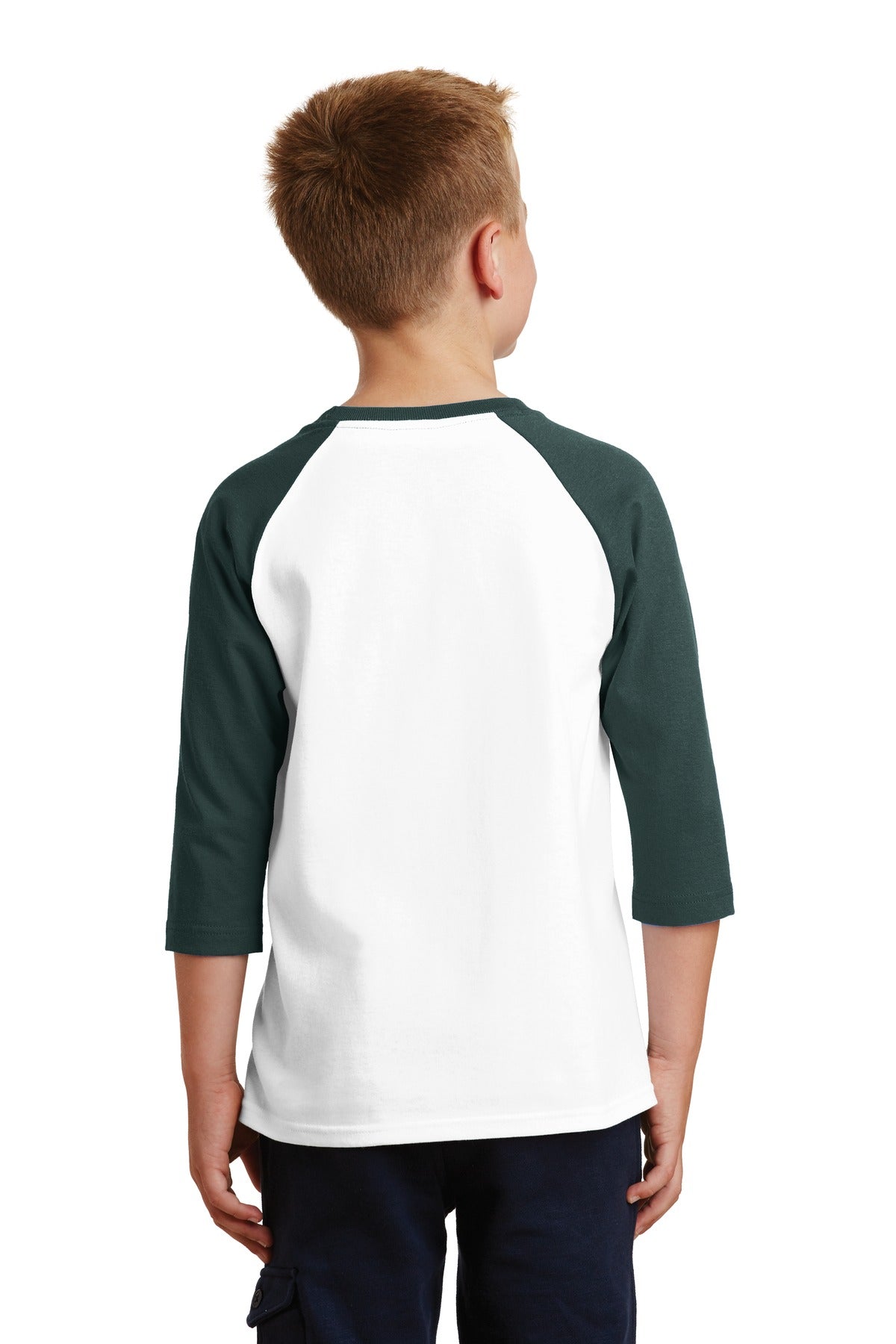 Port & Company Youth Core Blend 3/4-Sleeve Raglan Tee. PC55YRS