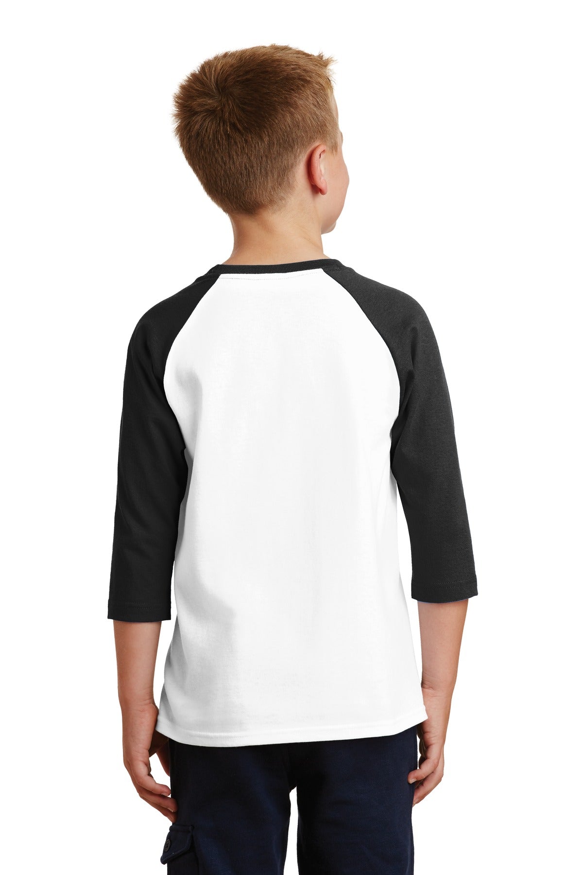 Port & Company Youth Core Blend 3/4-Sleeve Raglan Tee. PC55YRS