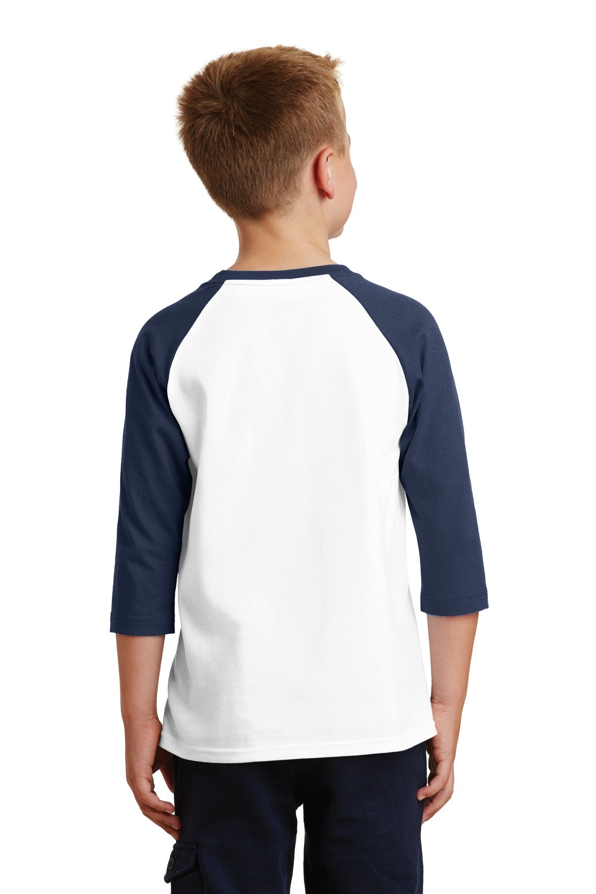 Port & Company Youth Core Blend 3/4-Sleeve Raglan Tee. PC55YRS