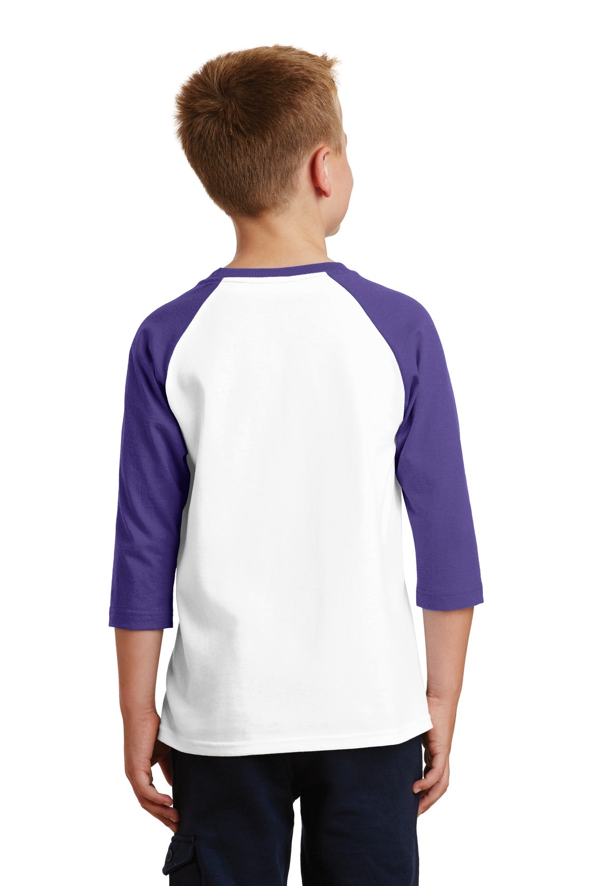 Port & Company Youth Core Blend 3/4-Sleeve Raglan Tee. PC55YRS
