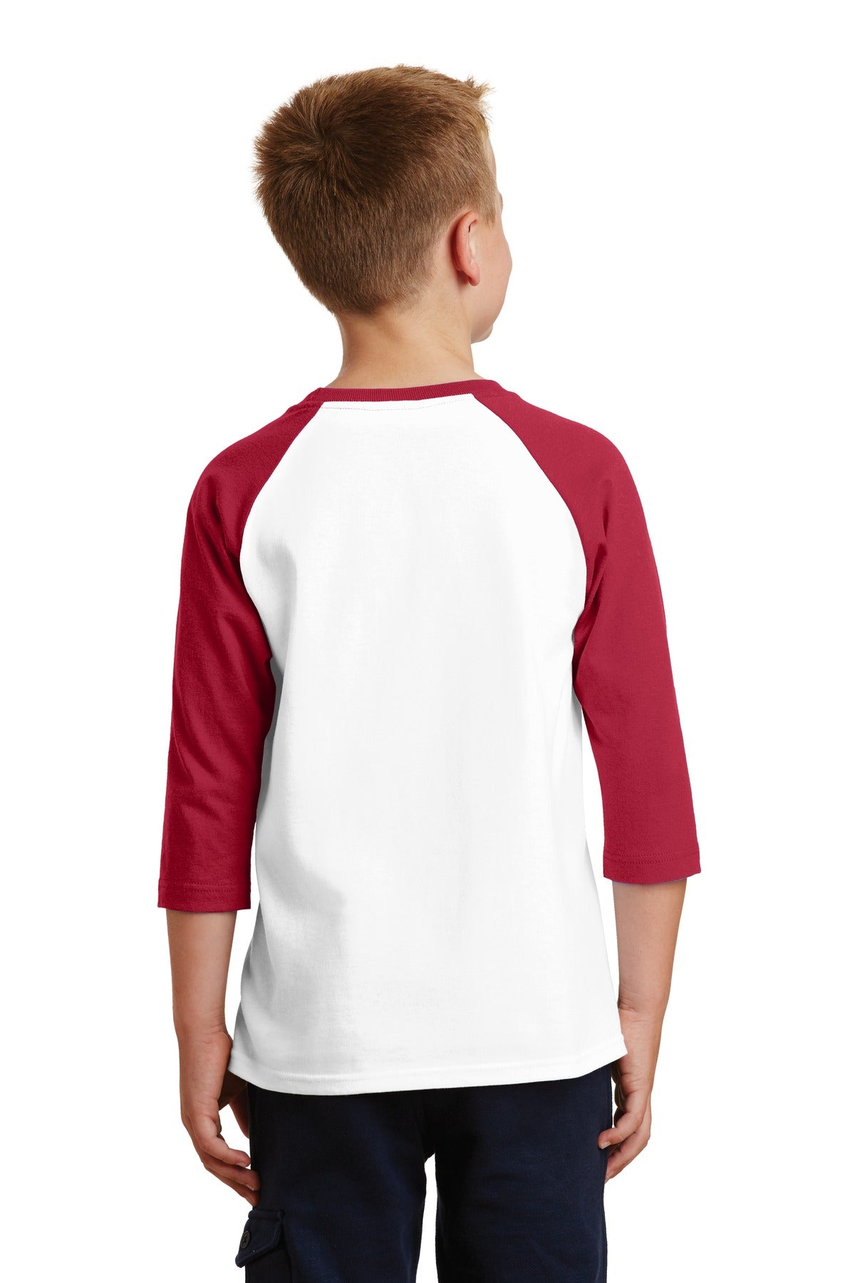 Port & Company Youth Core Blend 3/4-Sleeve Raglan Tee. PC55YRS