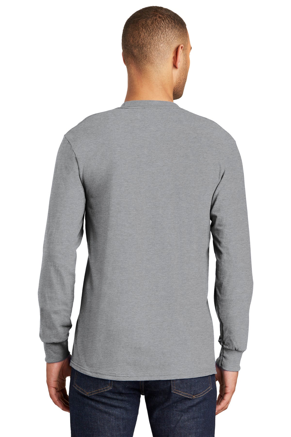 Port & Company Tall Long Sleeve Essential Pocket Tee. PC61LSPT