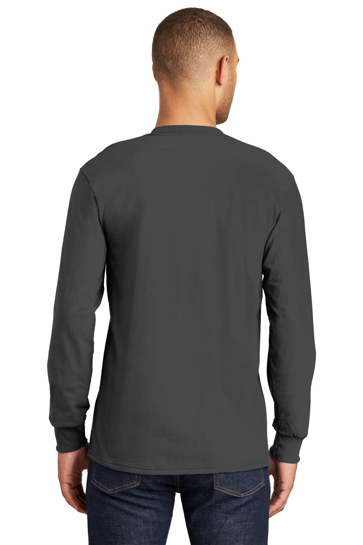 Port & Company Tall Long Sleeve Essential Pocket Tee. PC61LSPT