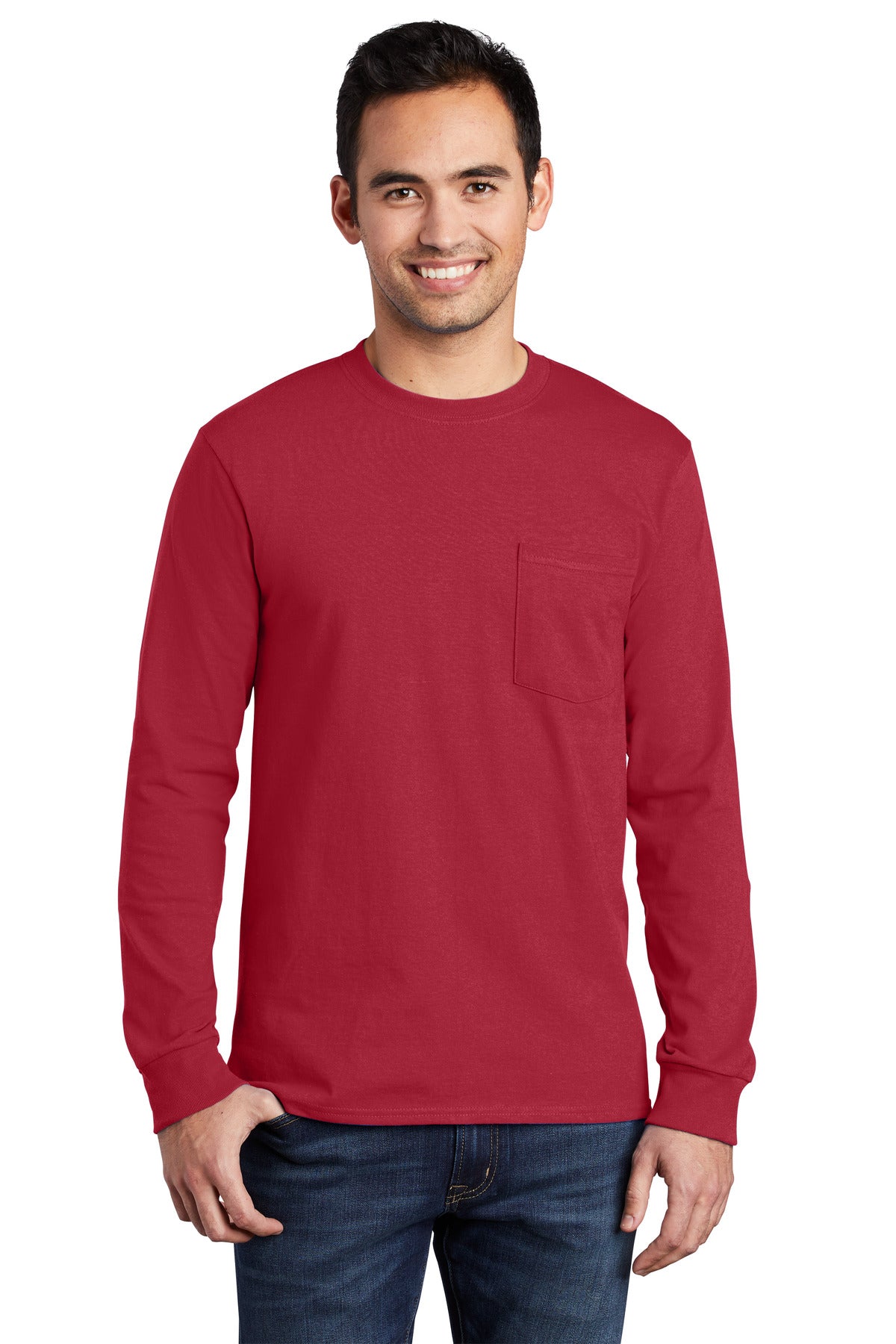 Port & Company - Long Sleeve Essential Pocket Tee. PC61LSP