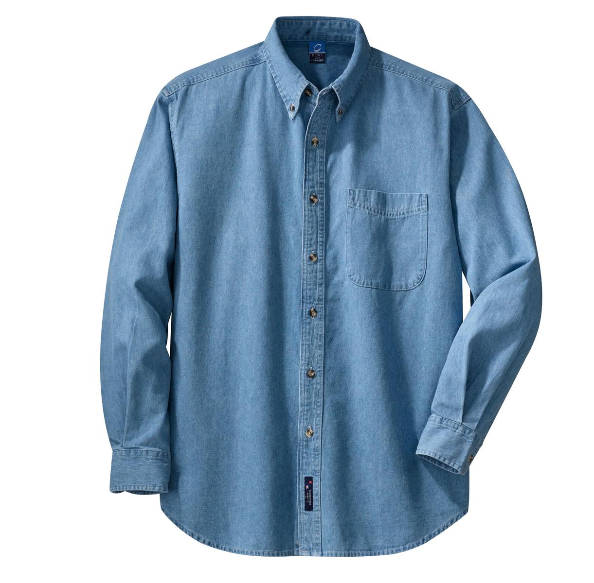 Port & Company - Long Sleeve Value Denim Shirt. SP10