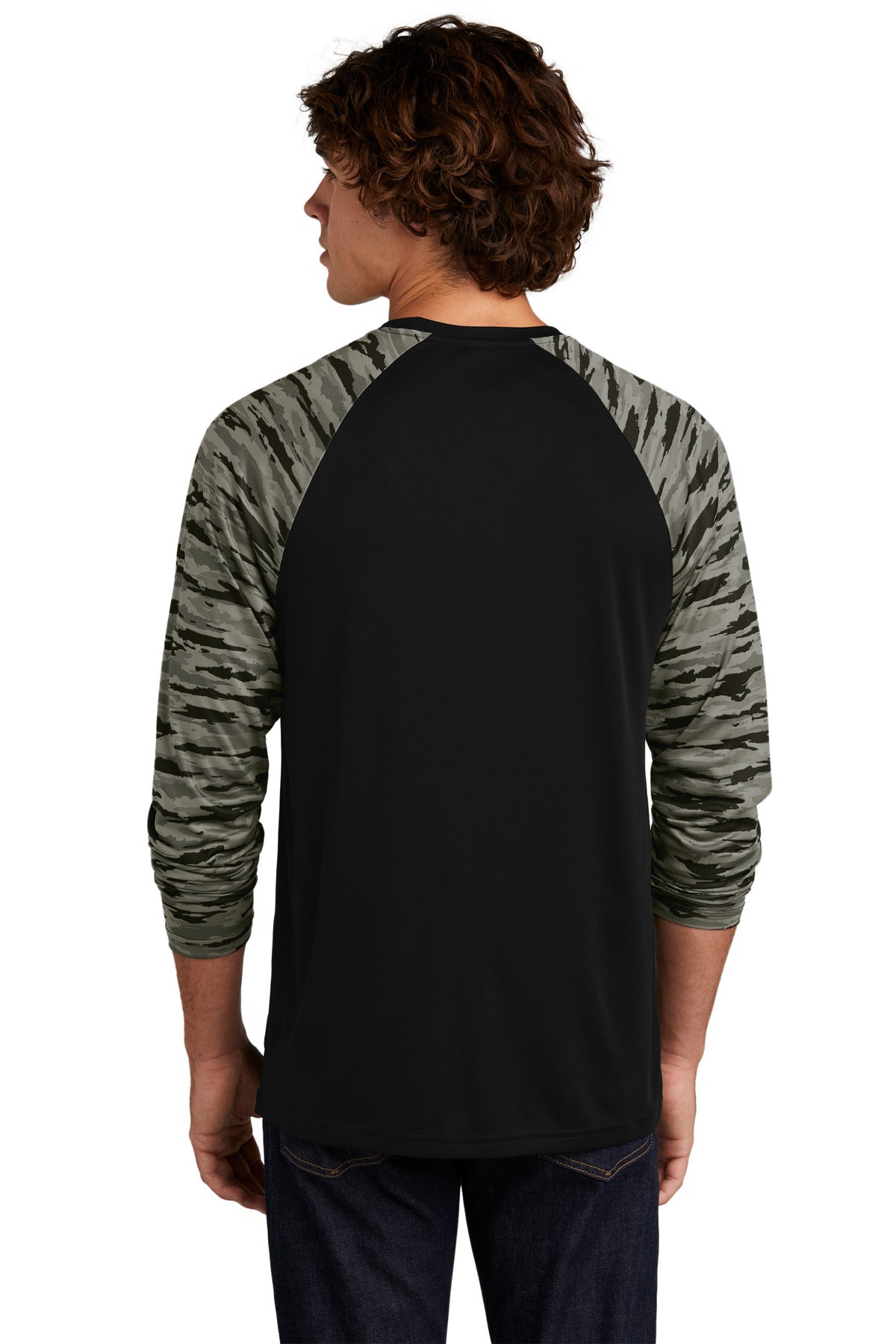 Sport-Tek Drift Camo Colorblock Long Sleeve Tee ST376LS