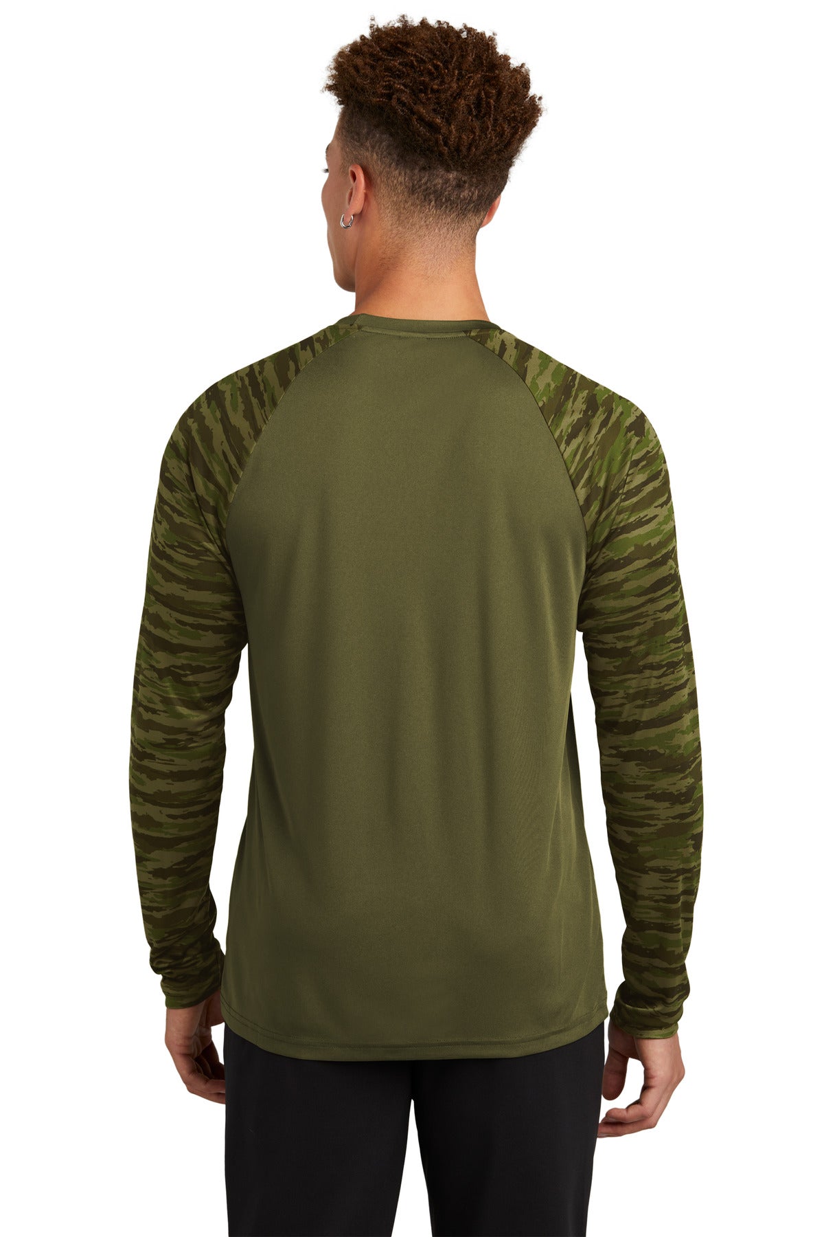 Sport-Tek Drift Camo Colorblock Long Sleeve Tee ST376LS