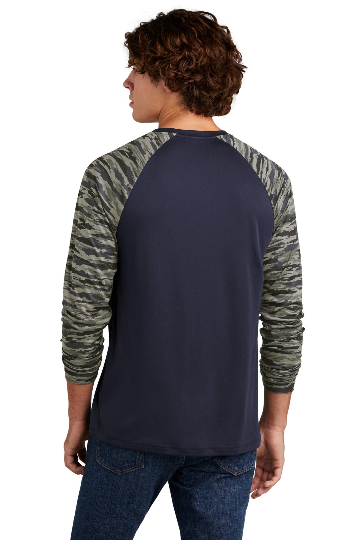 Sport-Tek Drift Camo Colorblock Long Sleeve Tee ST376LS