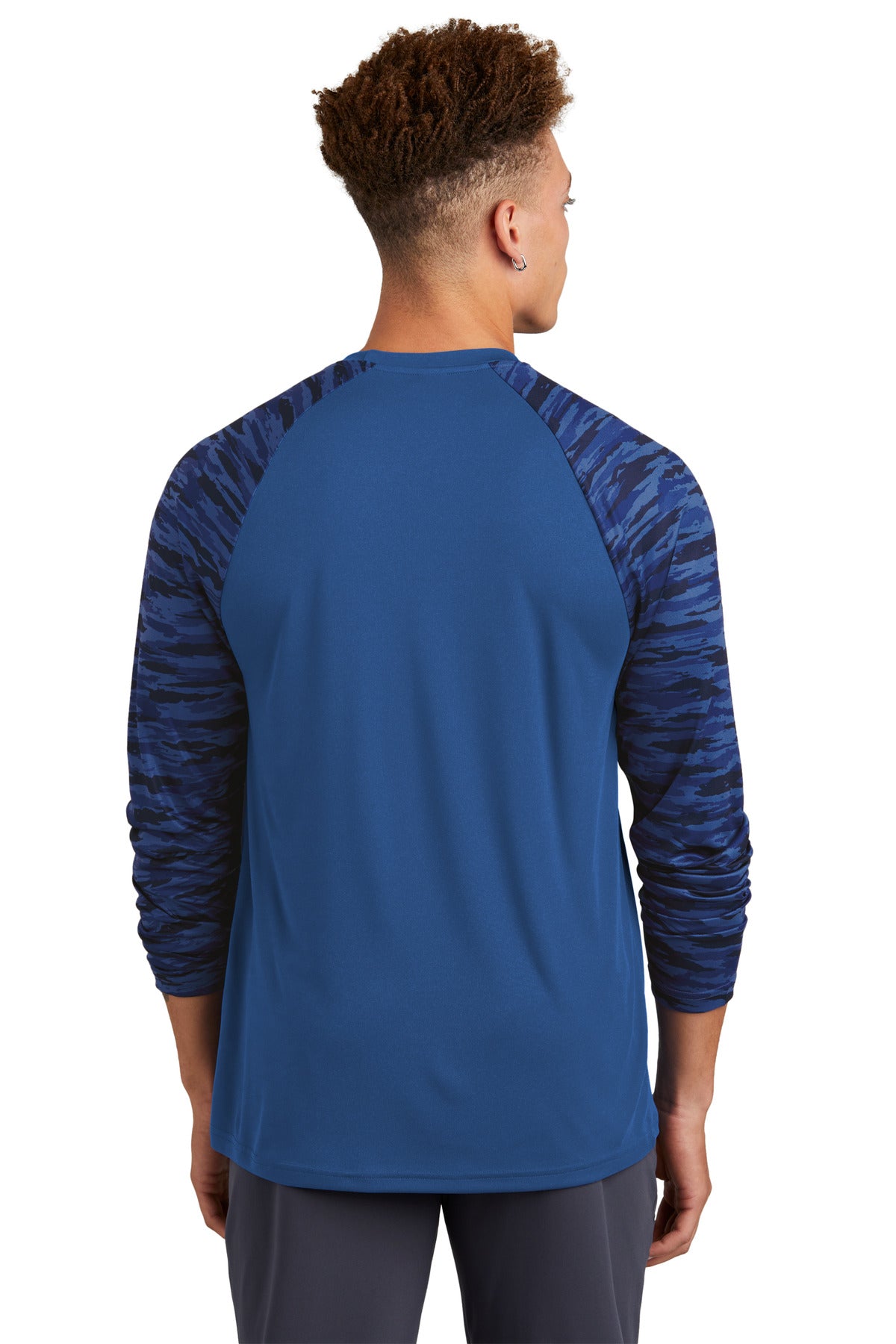 Sport-Tek Drift Camo Colorblock Long Sleeve Tee ST376LS