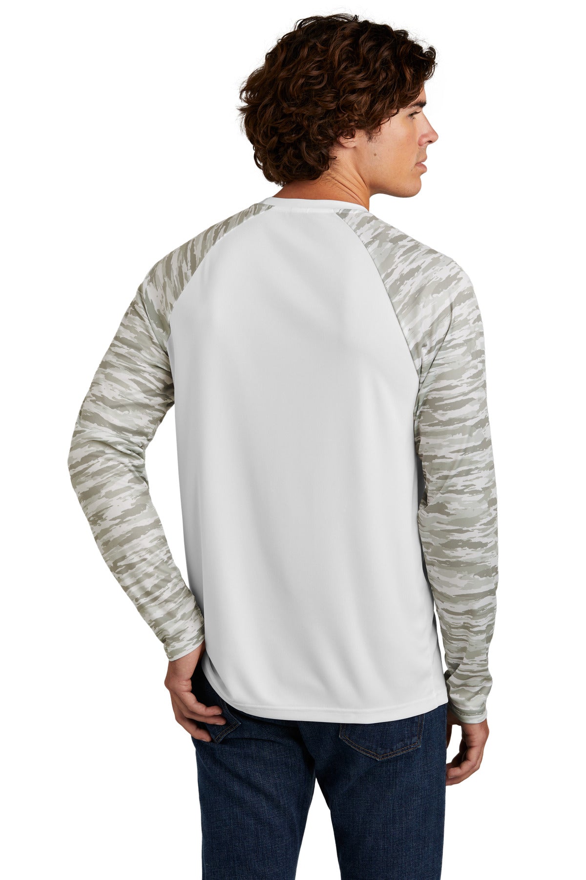 Sport-Tek Drift Camo Colorblock Long Sleeve Tee ST376LS
