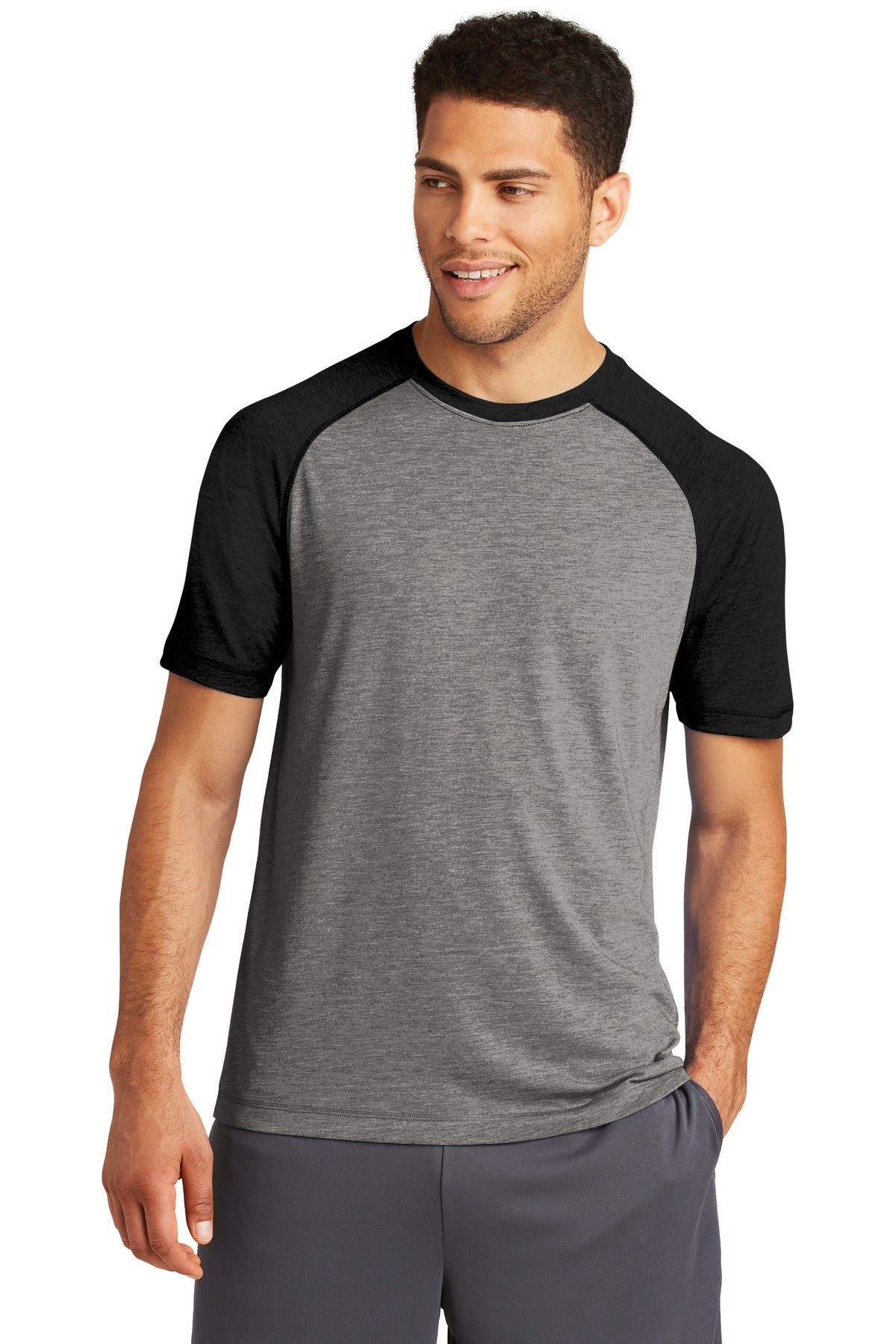 Sport-Tek PosiCharge Tri-Blend Wicking Raglan Tee. ST400