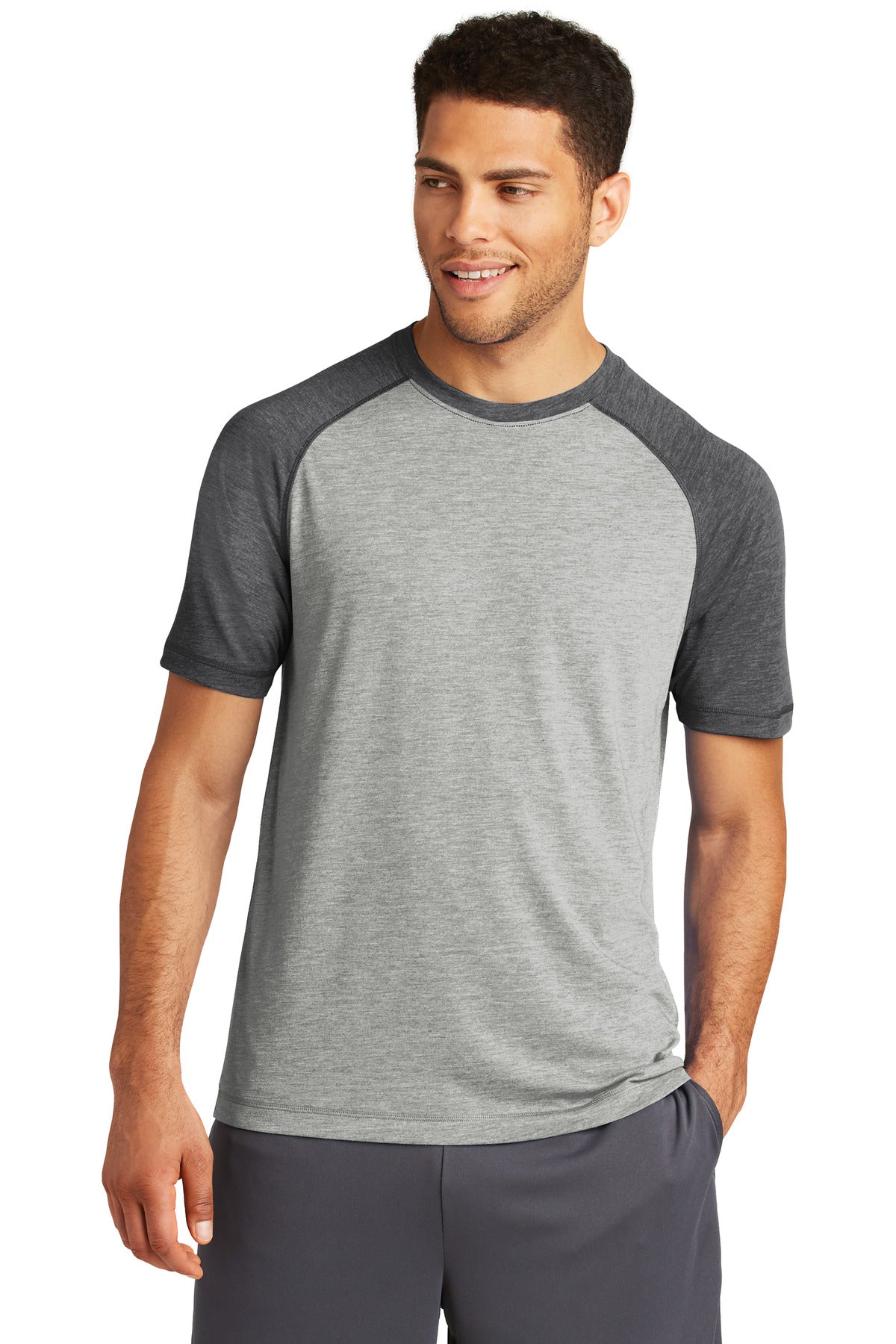 Sport-Tek PosiCharge Tri-Blend Wicking Raglan Tee. ST400