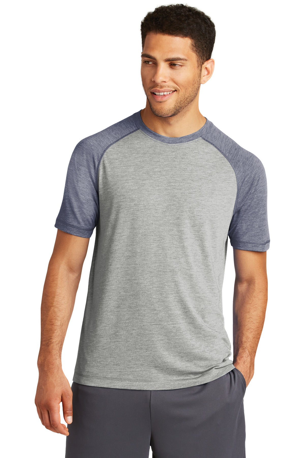 Sport-Tek PosiCharge Tri-Blend Wicking Raglan Tee. ST400