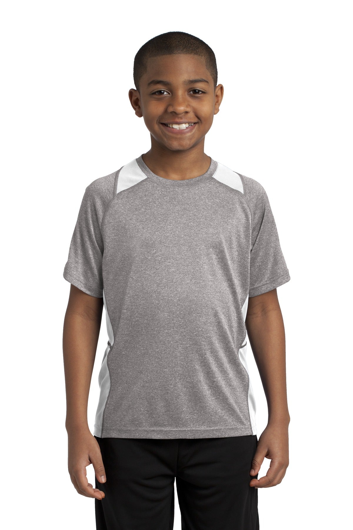 Sport-Tek Youth Heather Colorblock Contender™ Tee. YST361