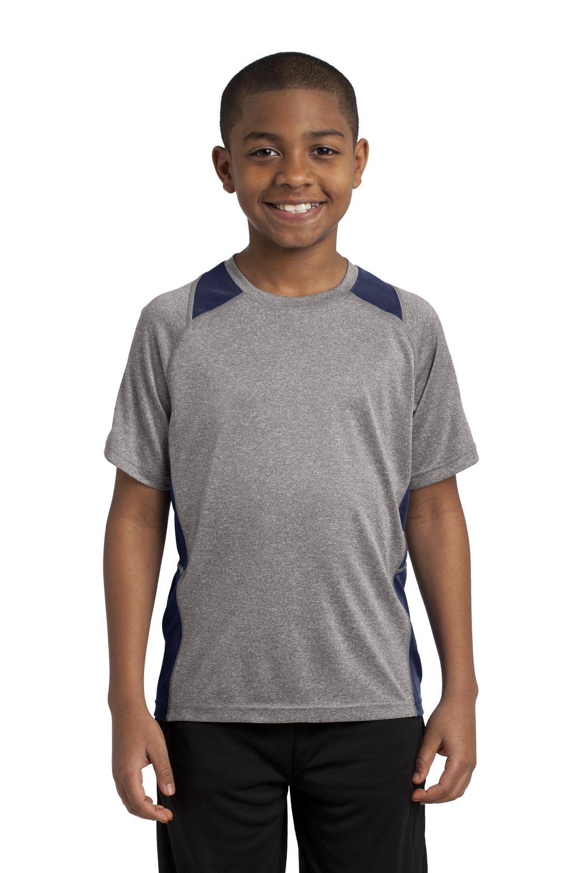 Sport-Tek Youth Heather Colorblock Contender™ Tee. YST361