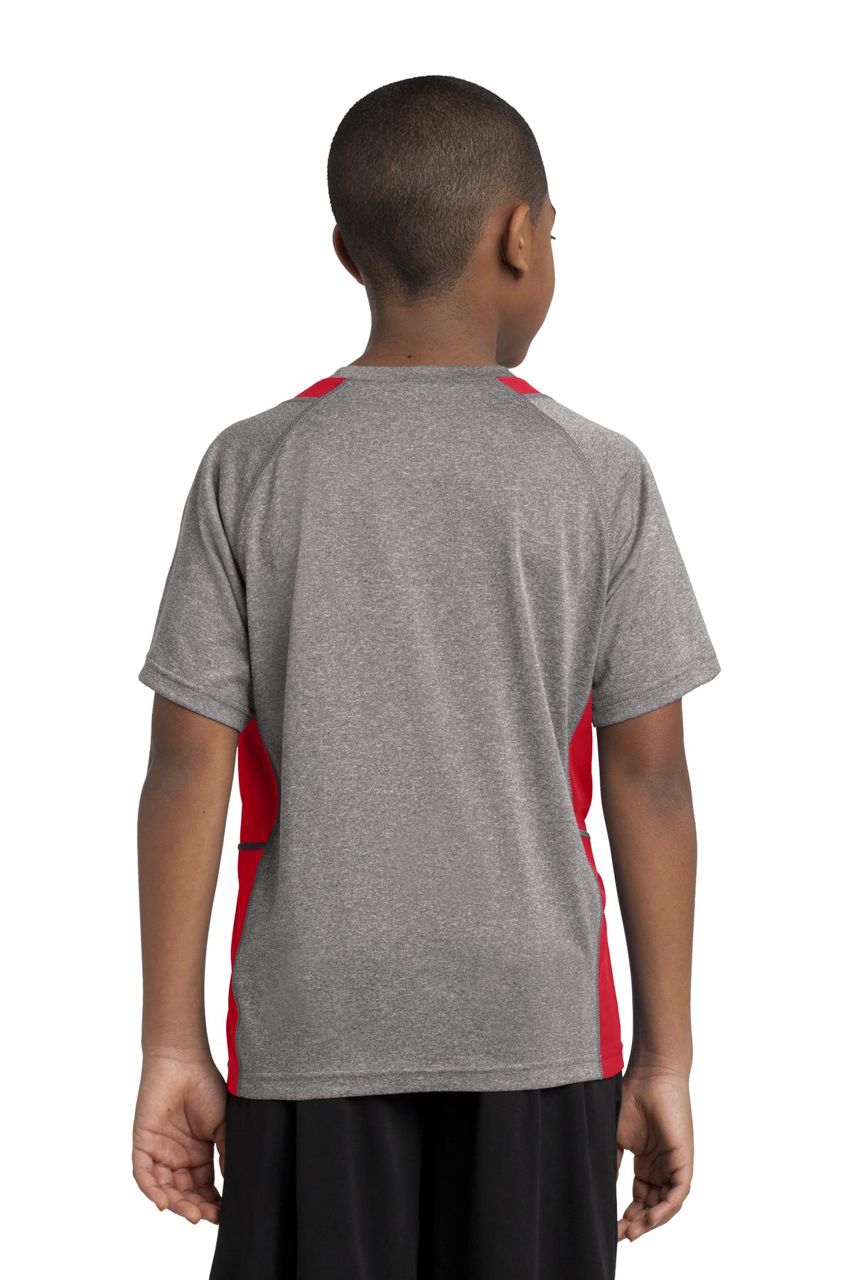 Sport-Tek Youth Heather Colorblock Contender™ Tee. YST361