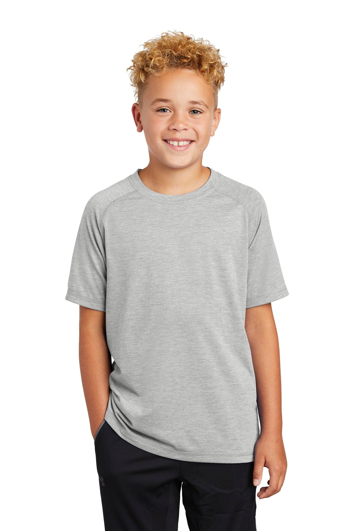 Sport-Tek Youth PosiCharge Tri-Blend Wicking Raglan Tee. YST400