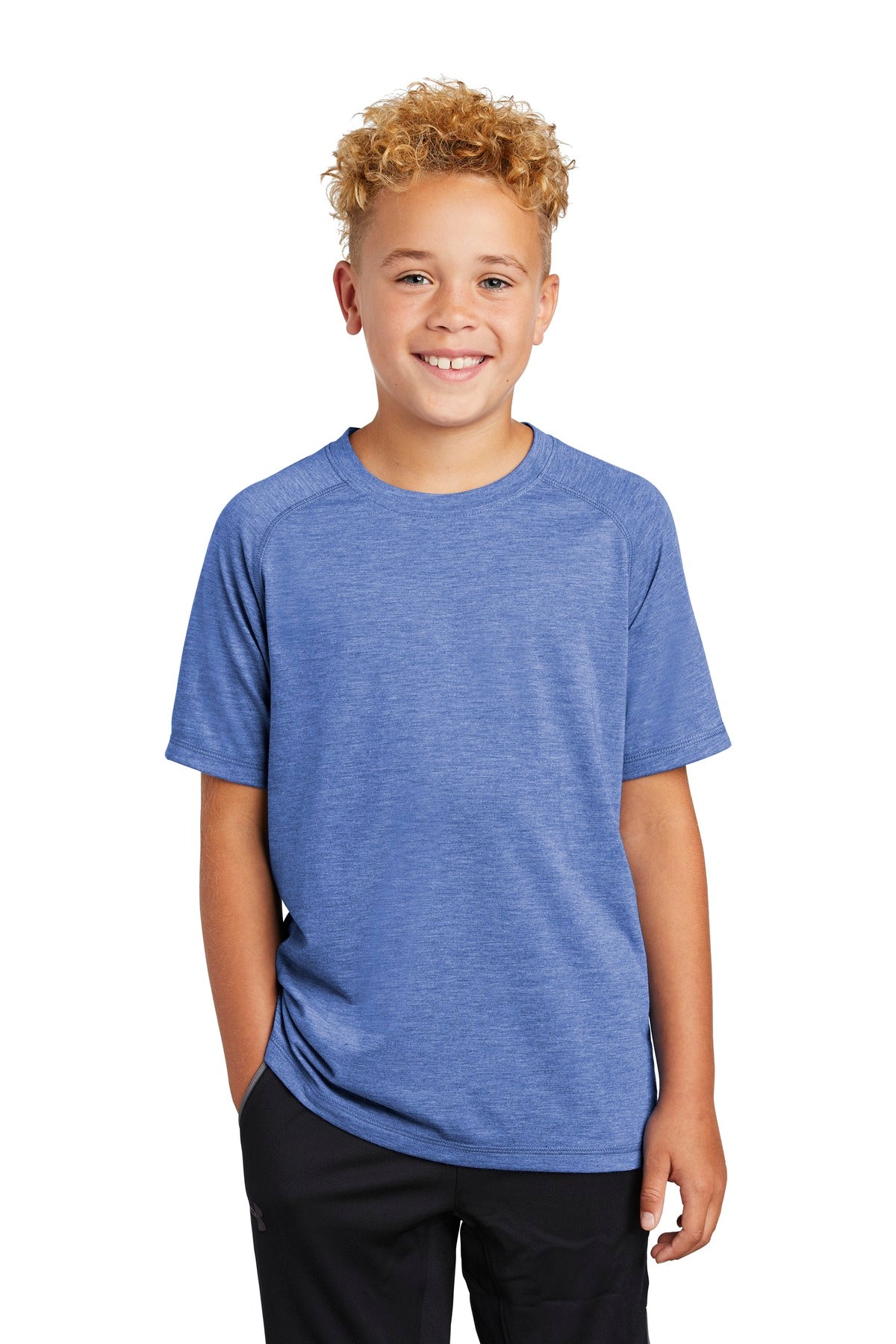 Sport-Tek Youth PosiCharge Tri-Blend Wicking Raglan Tee. YST400