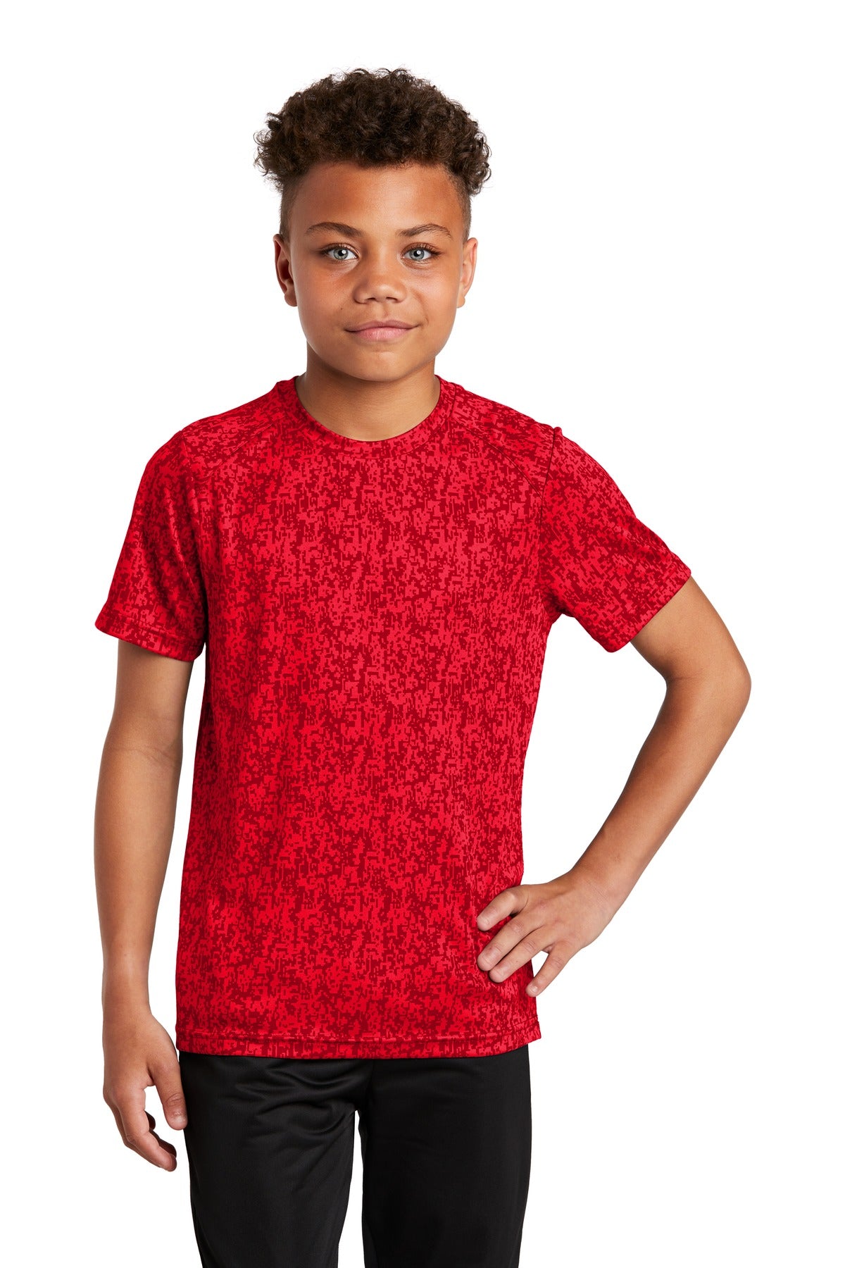 Sport-Tek Youth Digi Camo Tee. YST460