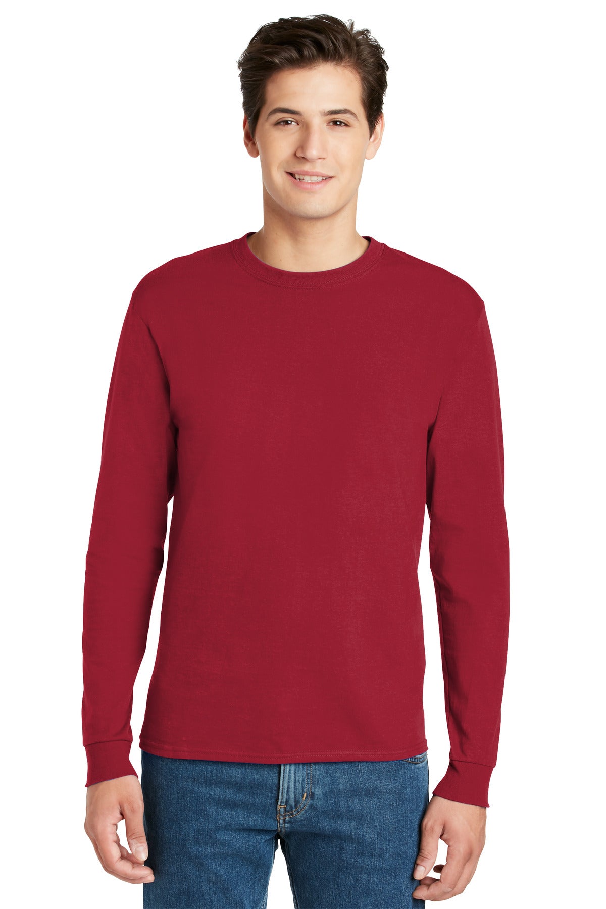 Hanes - Authentic 100% Cotton Long Sleeve T-Shirt. 5586