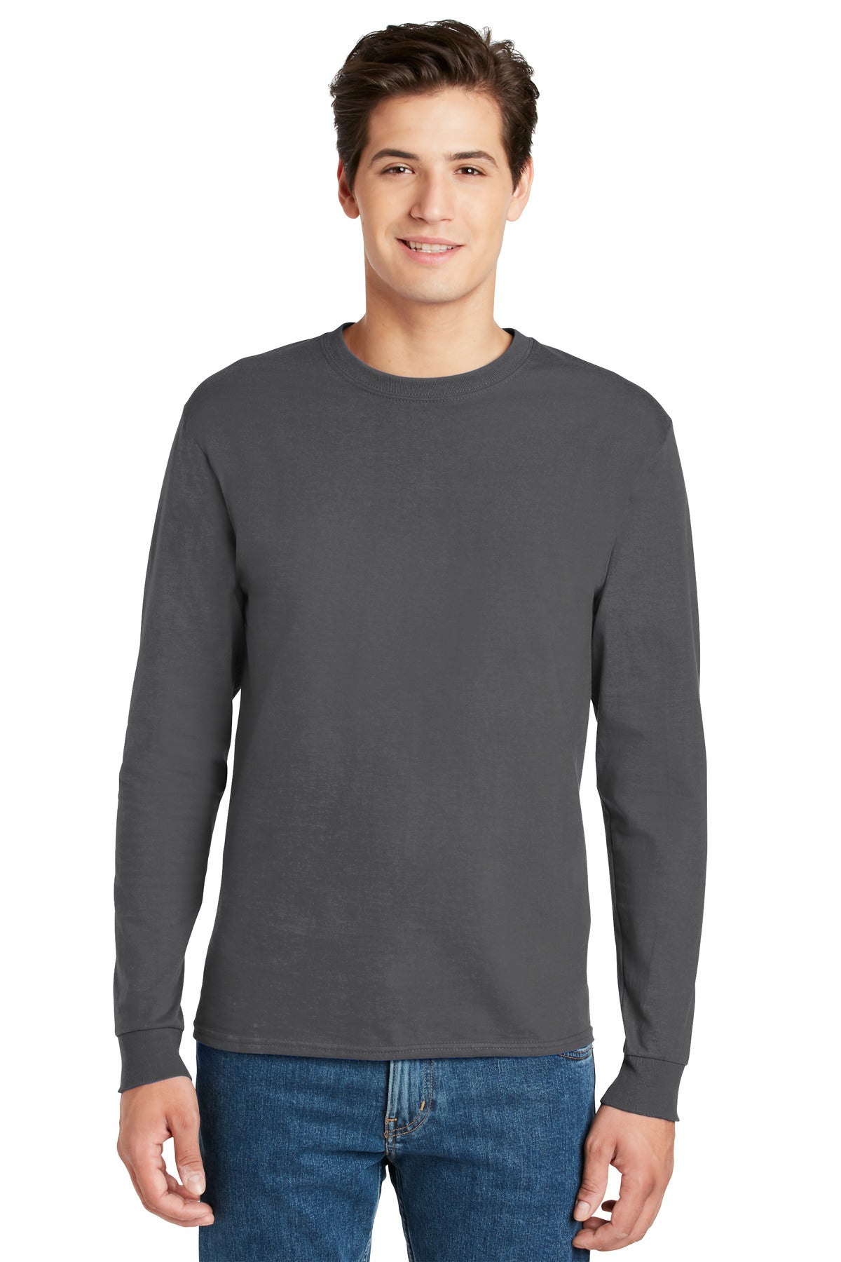 Hanes - Authentic 100% Cotton Long Sleeve T-Shirt. 5586