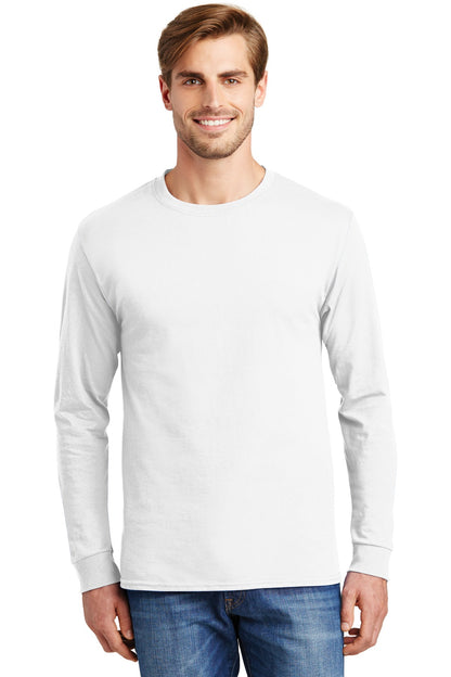 Hanes - Authentic 100% Cotton Long Sleeve T-Shirt. 5586