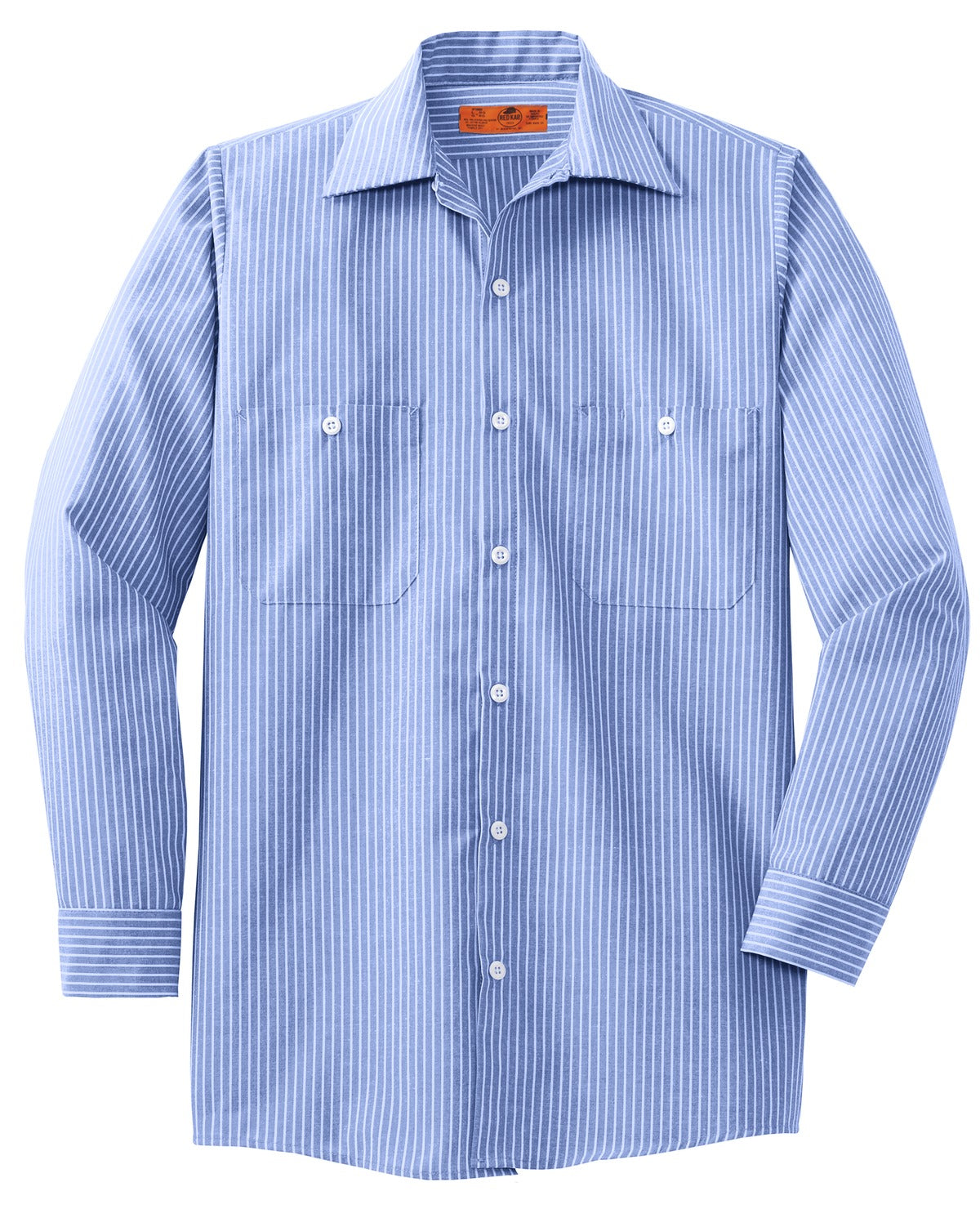Red Kap Long Size Long Sleeve Striped Industrial Work Shirt. CS10LONG