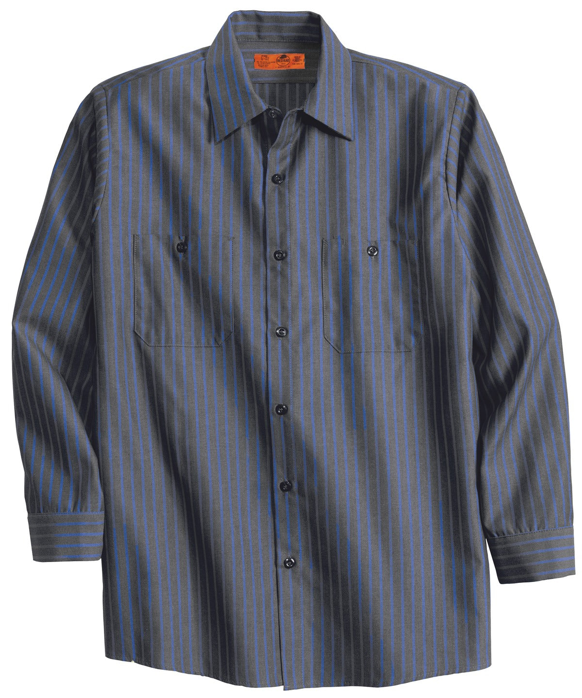 Red Kap Long Size Long Sleeve Striped Industrial Work Shirt. CS10LONG