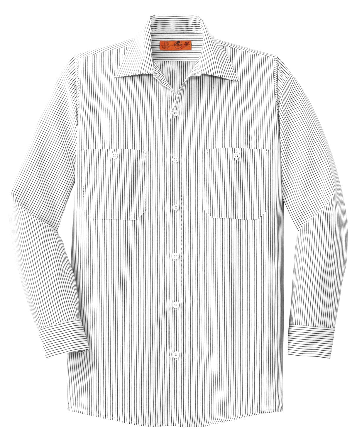 Red Kap Long Size Long Sleeve Striped Industrial Work Shirt. CS10LONG