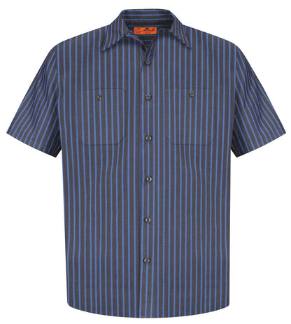 Red Kap Short Sleeve Striped Industrial Work Shirt. CS20