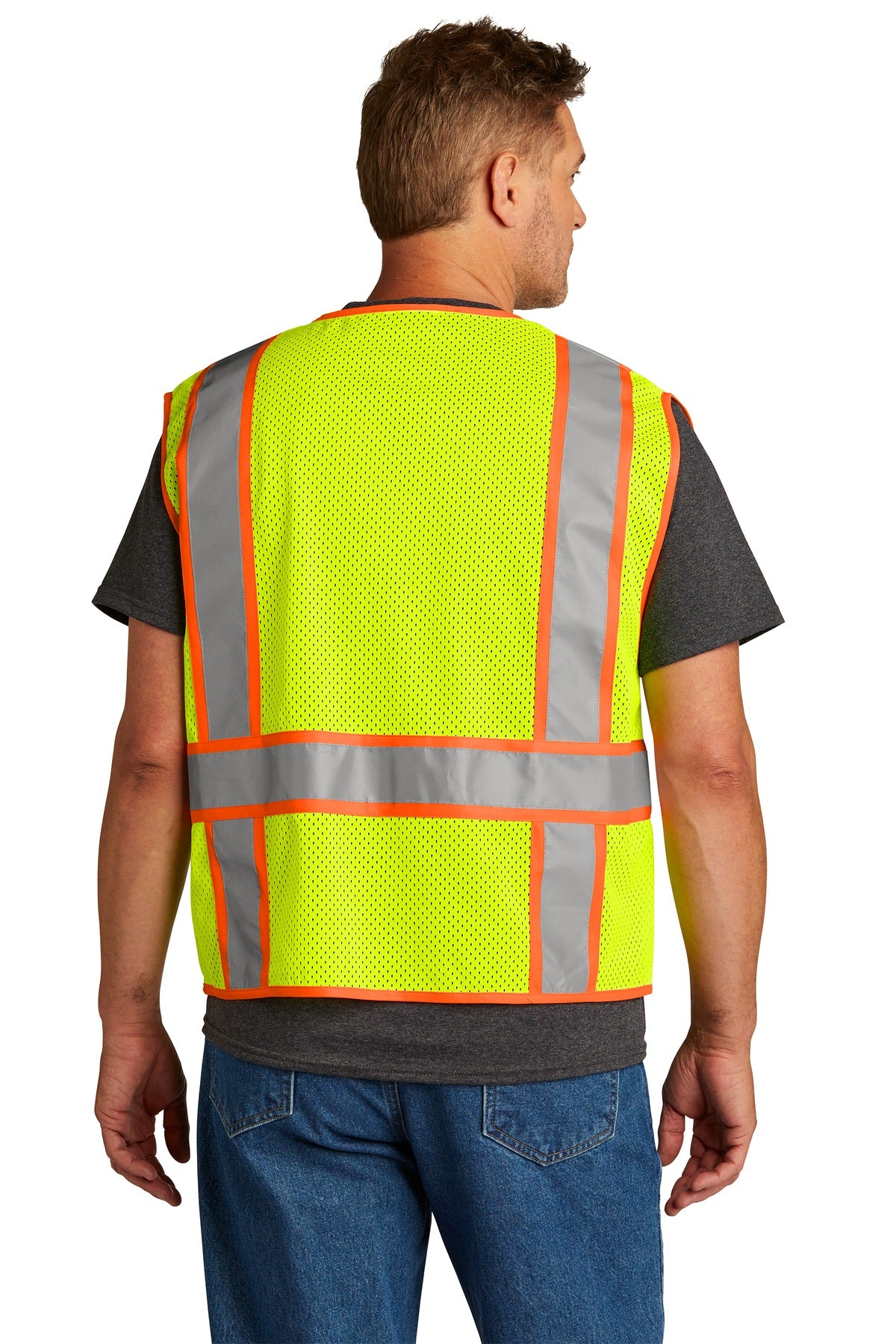 CornerStone ANSI 107 Class 2 Mesh Zippered Two-Tone Vest. CSV103