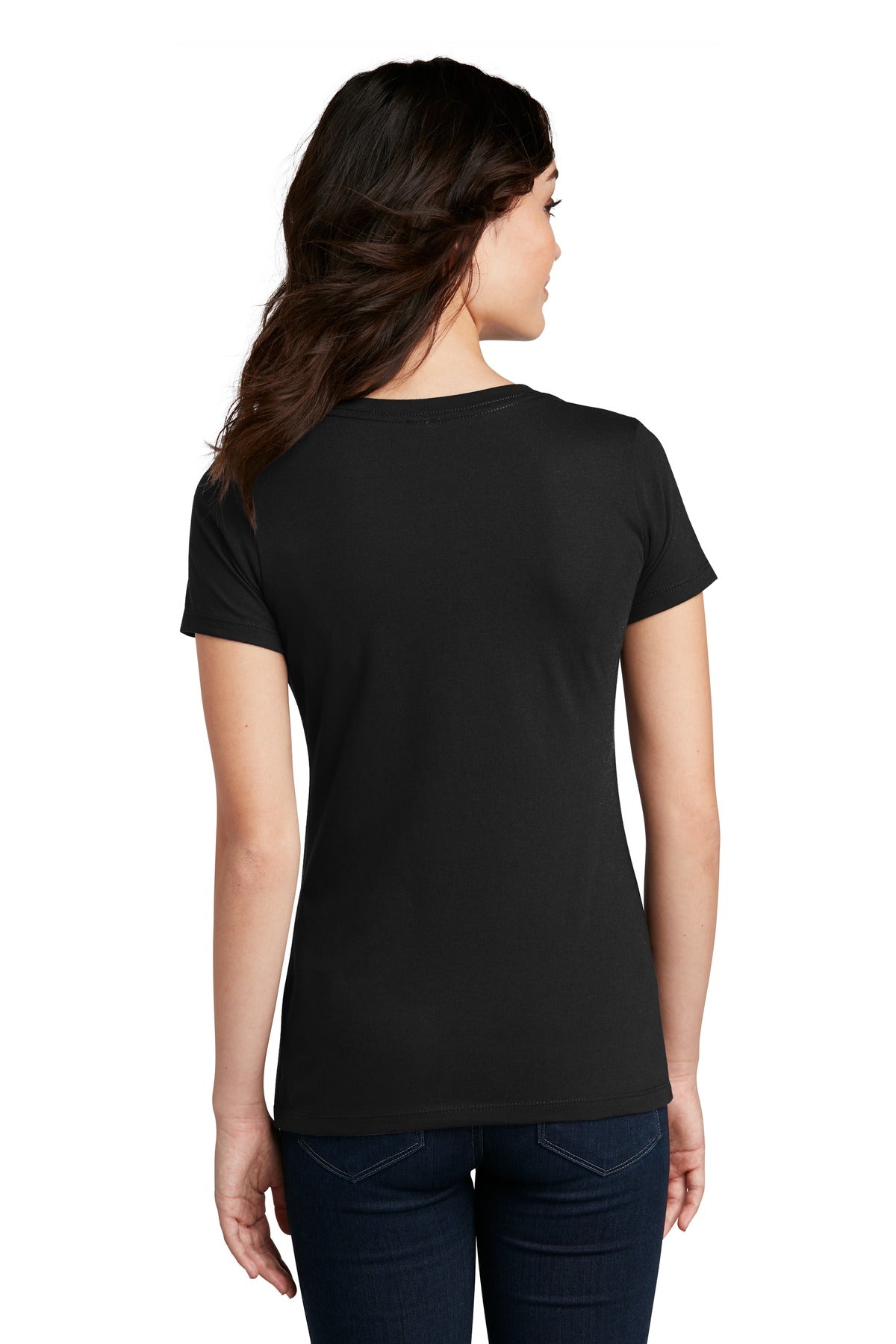 District Women's Perfect Blend CVC V-Neck Tee. DM1190L