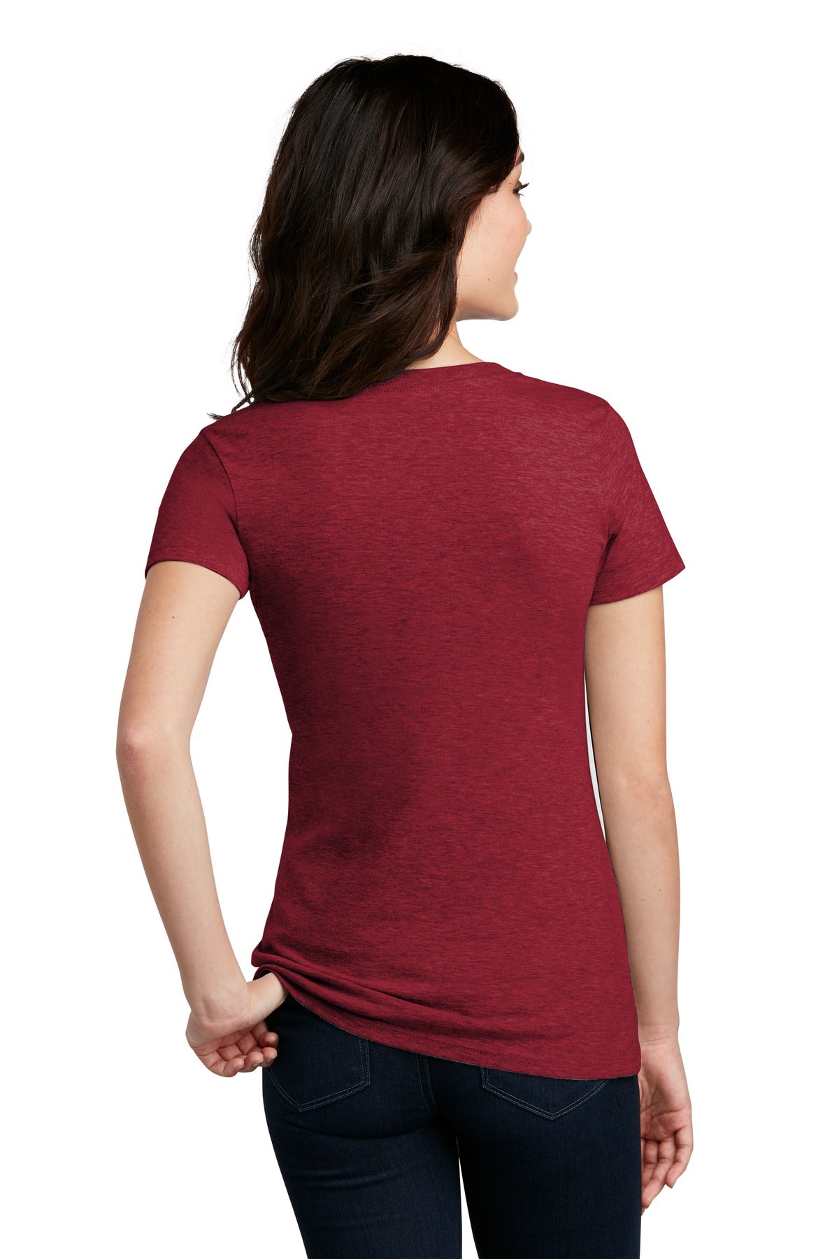 District Women's Perfect Blend CVC V-Neck Tee. DM1190L