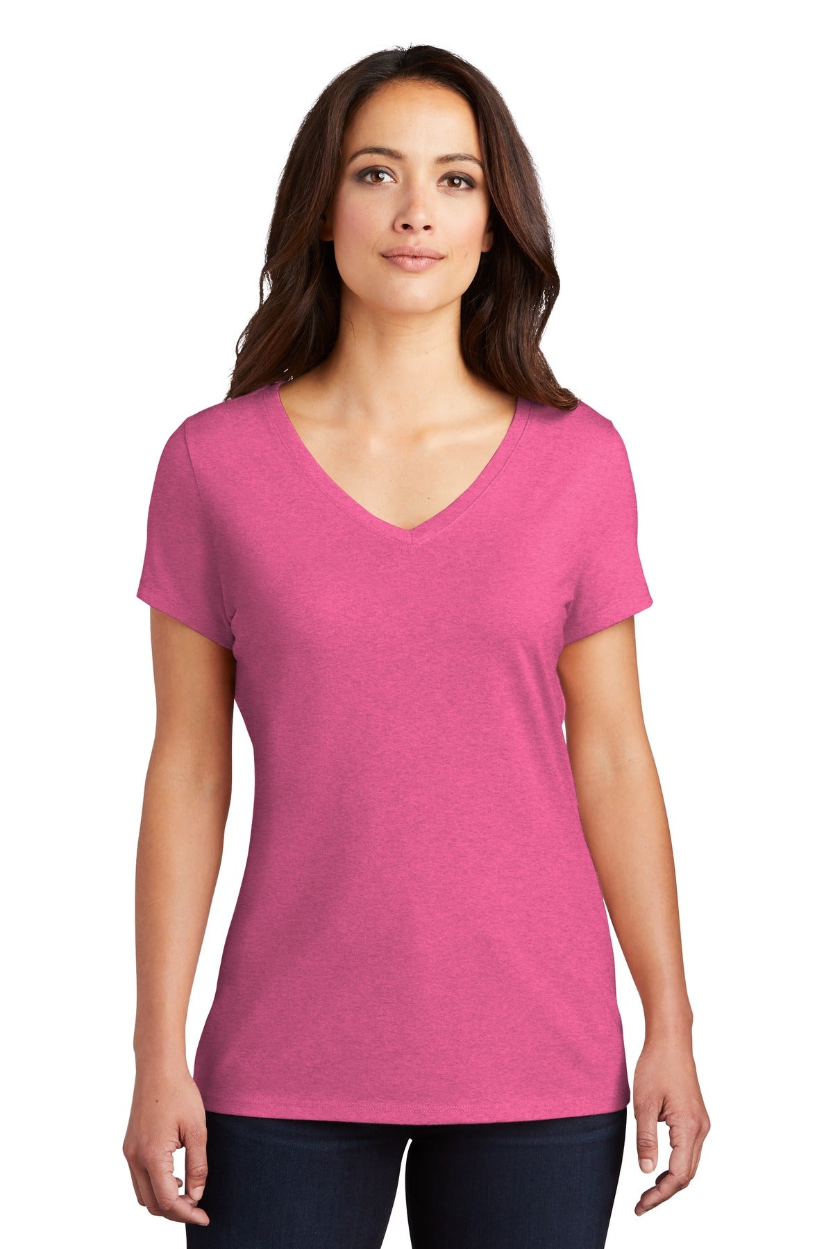 District Women's Perfect Tri V-Neck Tee. DM1350L